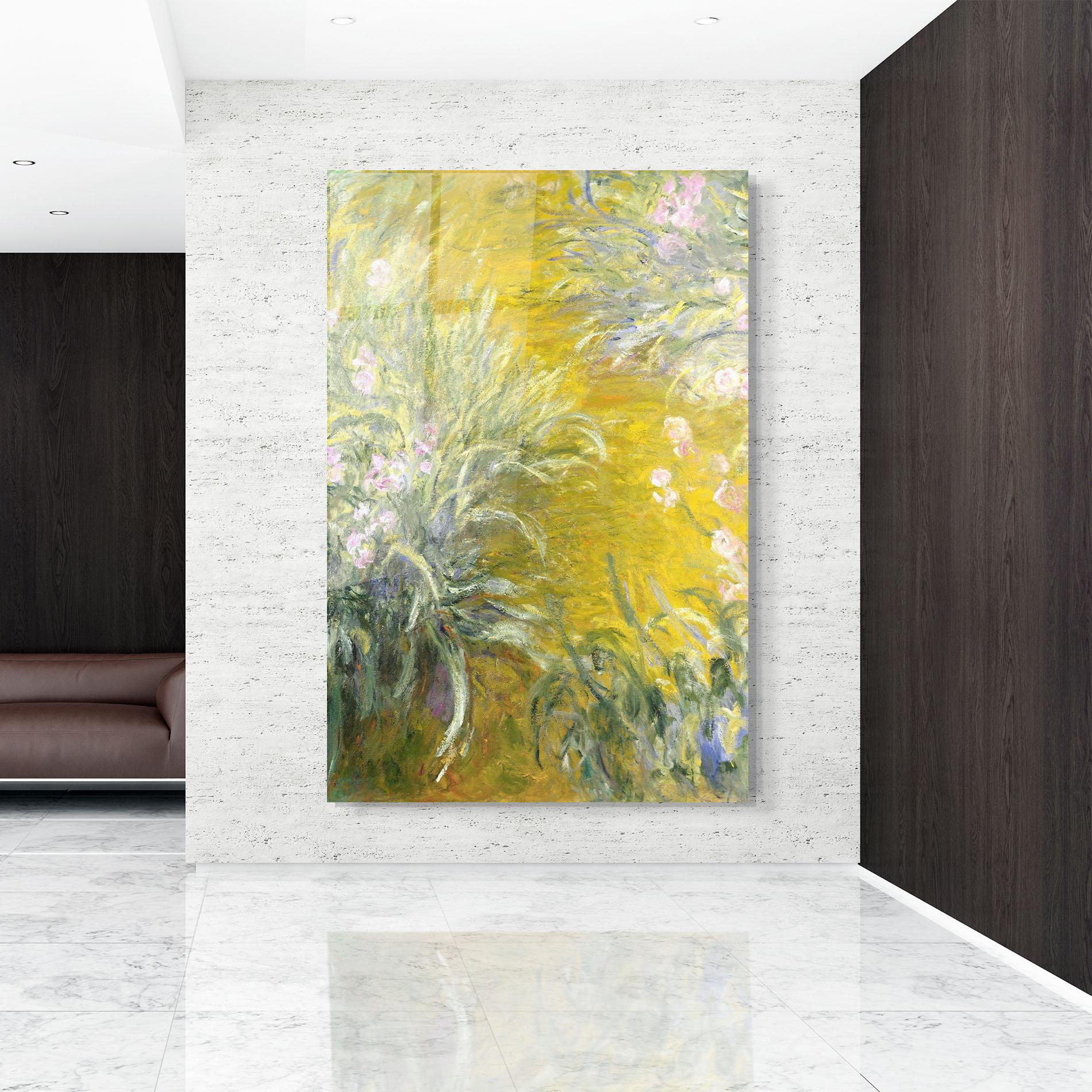 Стъклена картина Path Through The Irises mockup 9