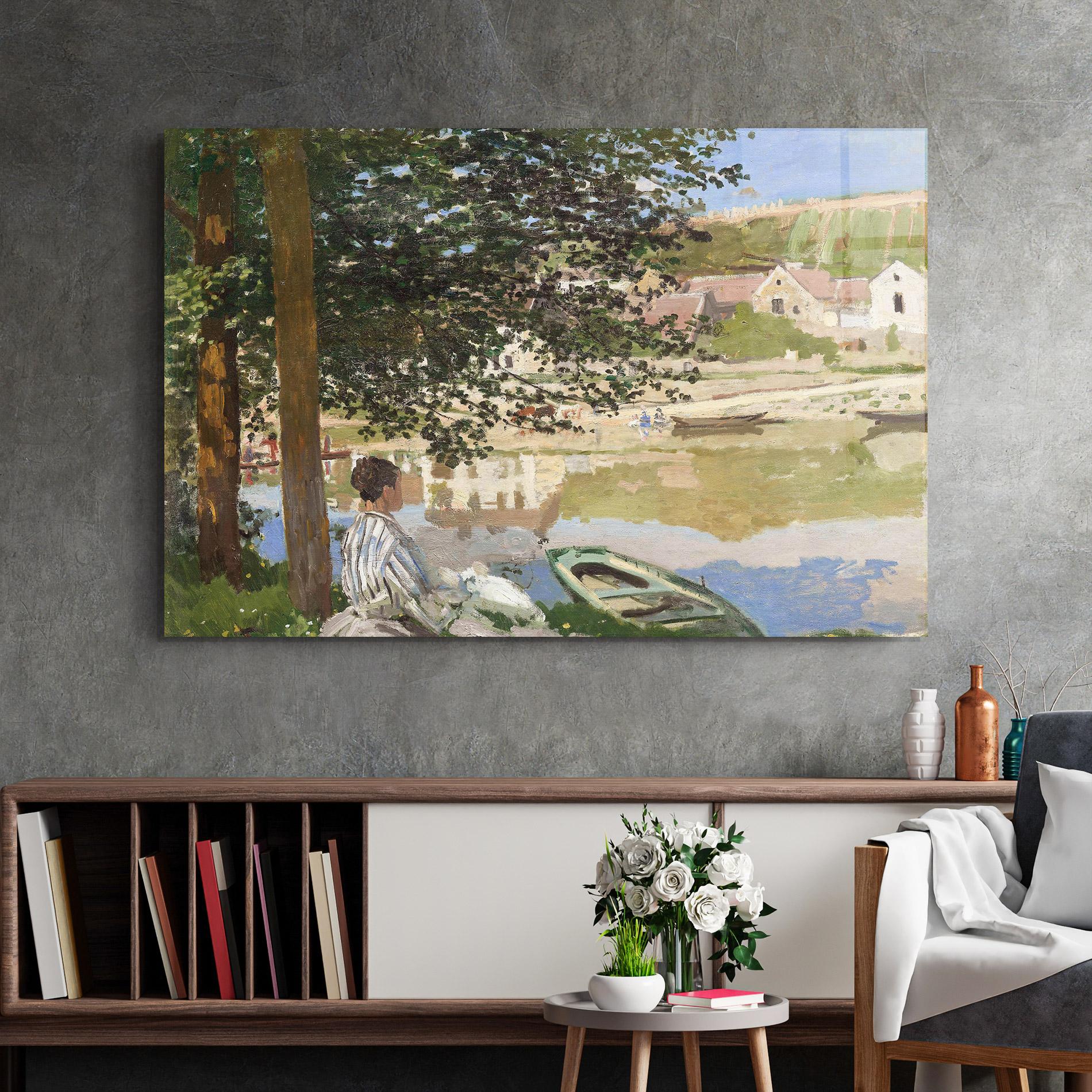 Стъклена картина On The Bank Of The Seine mockup 2