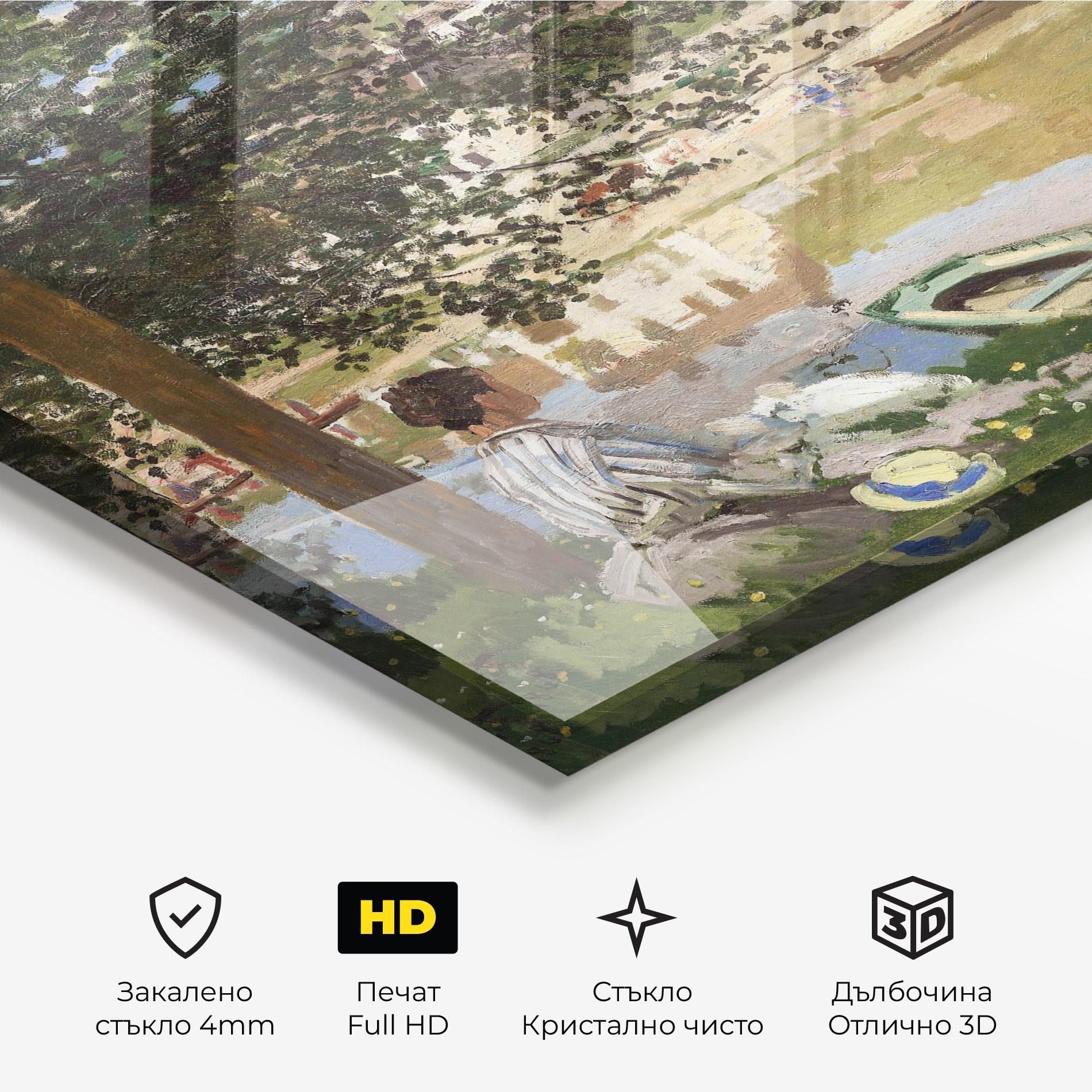 Стъклена картина On The Bank Of The Seine mockup 3