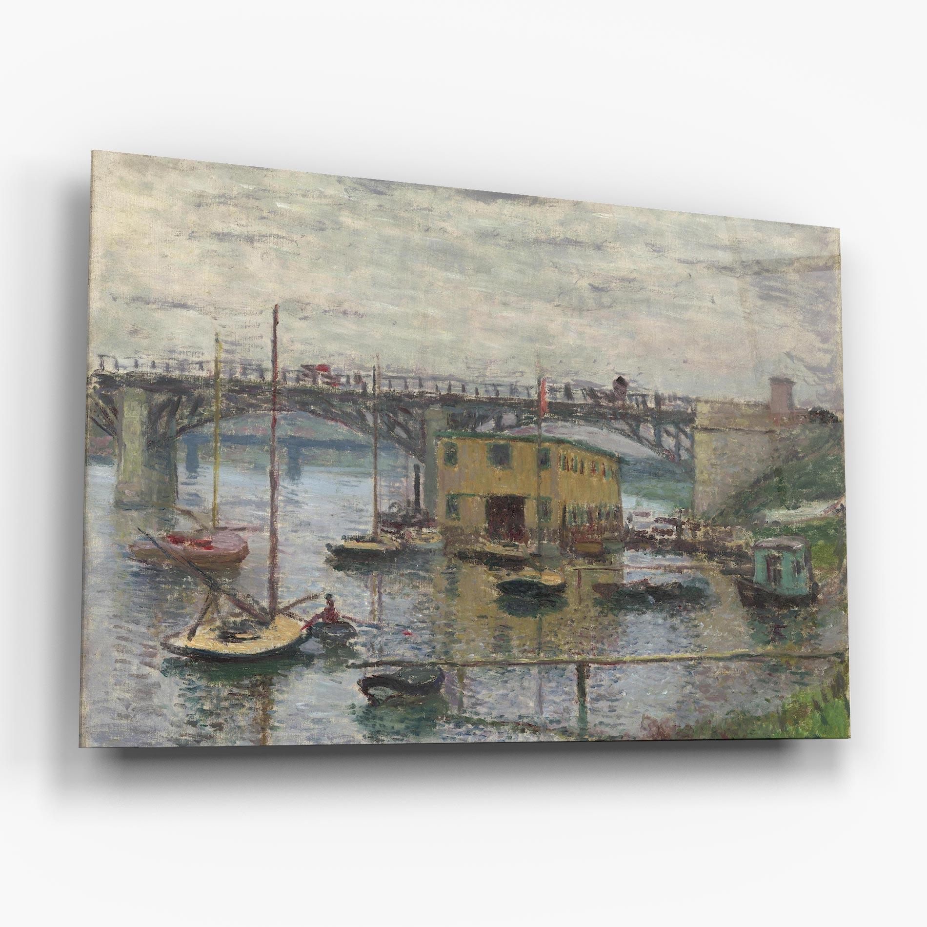 Стъклена картина Bridge At Argenteuil Monet mockup 6