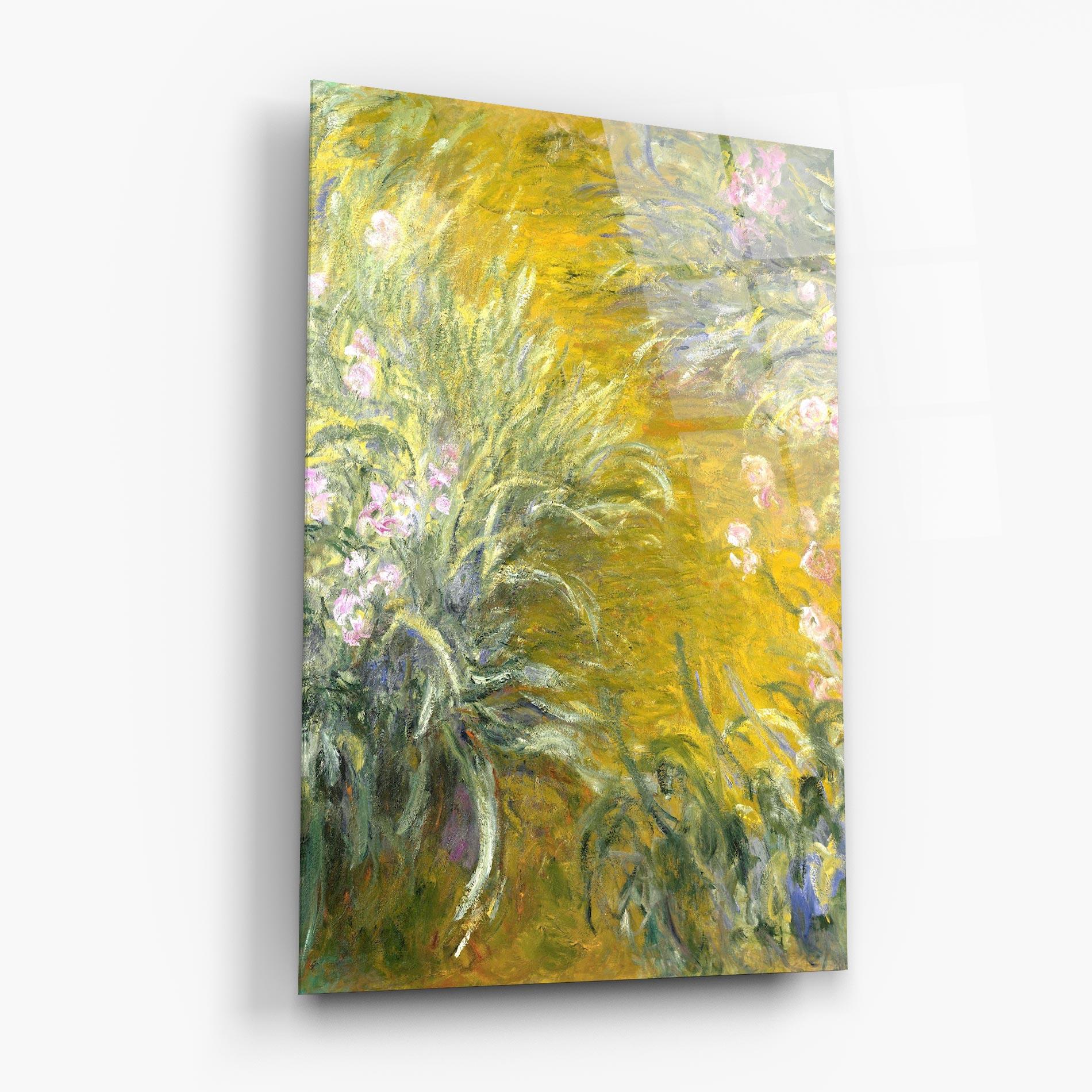 Стъклена картина Path Through The Irises mockup 6