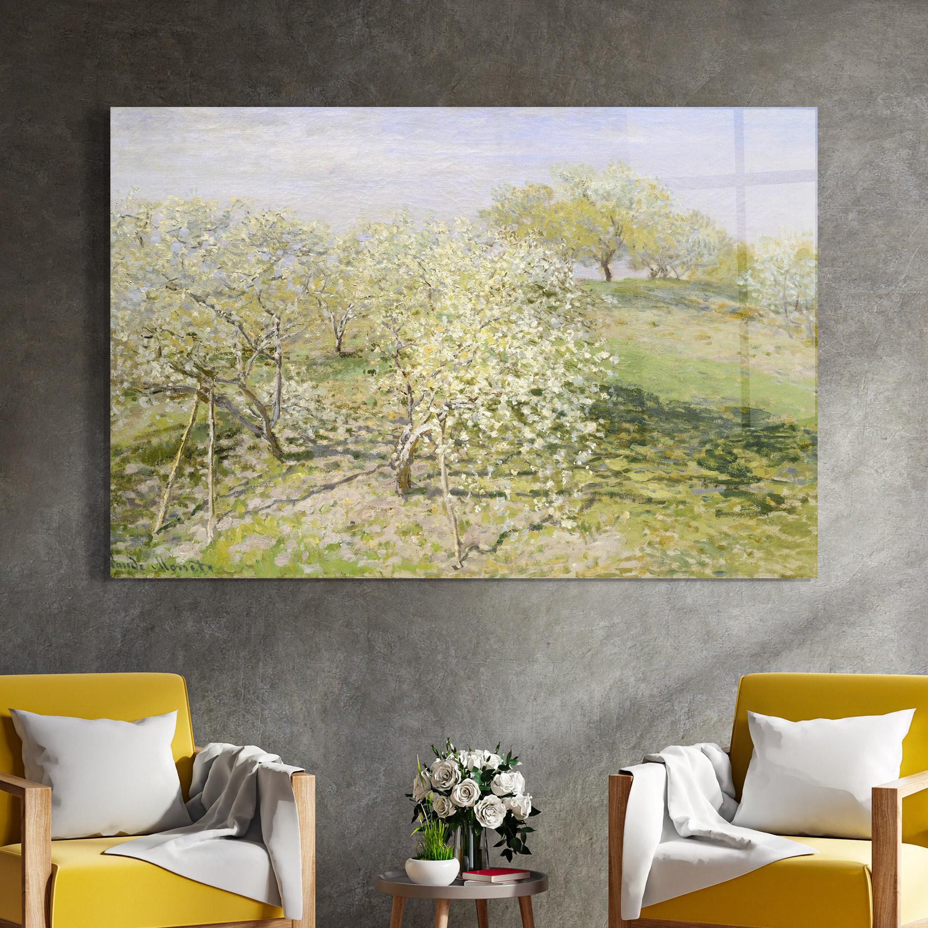 Стъклена картина Fruit Trees In Bloom mockup 4