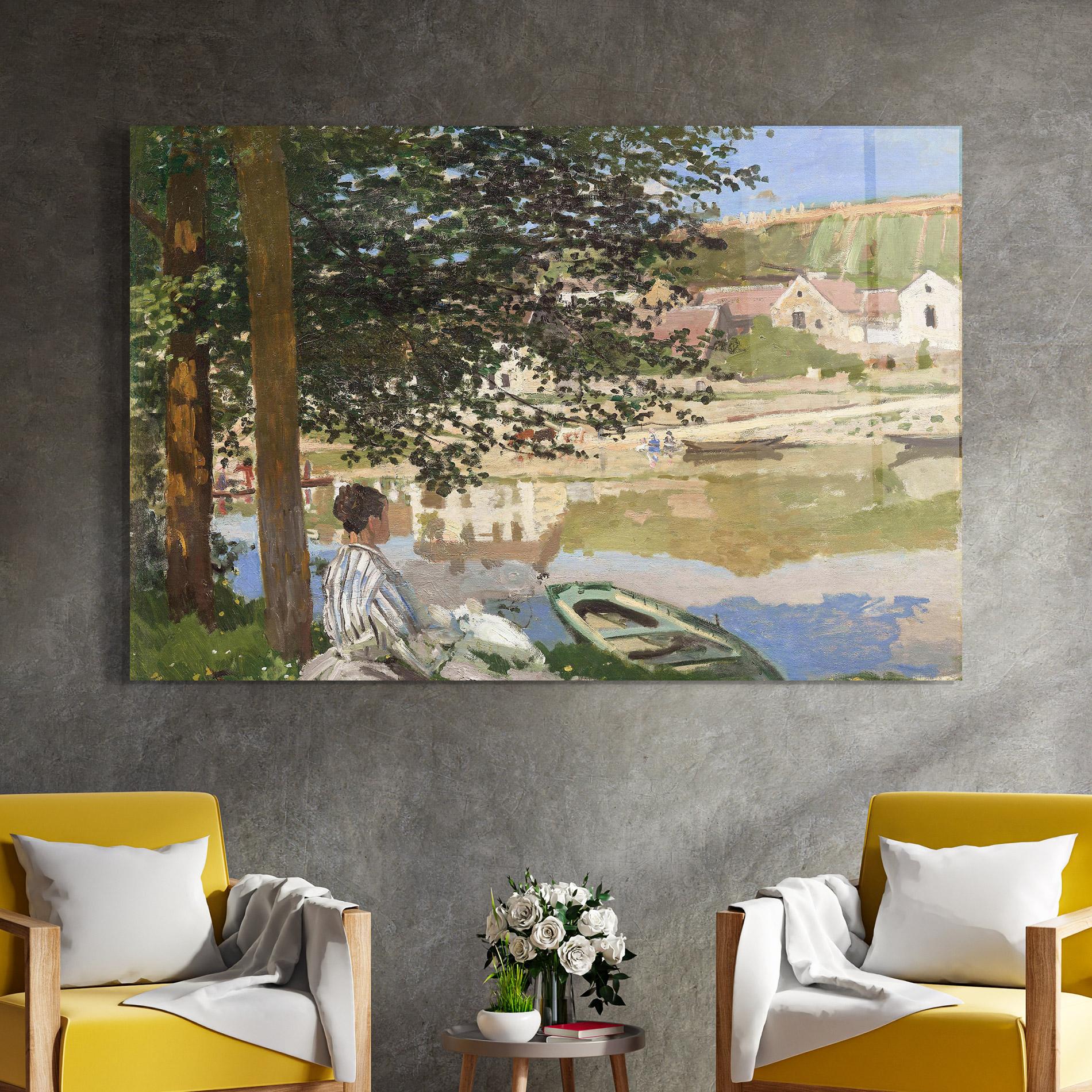 Стъклена картина On The Bank Of The Seine mockup 4