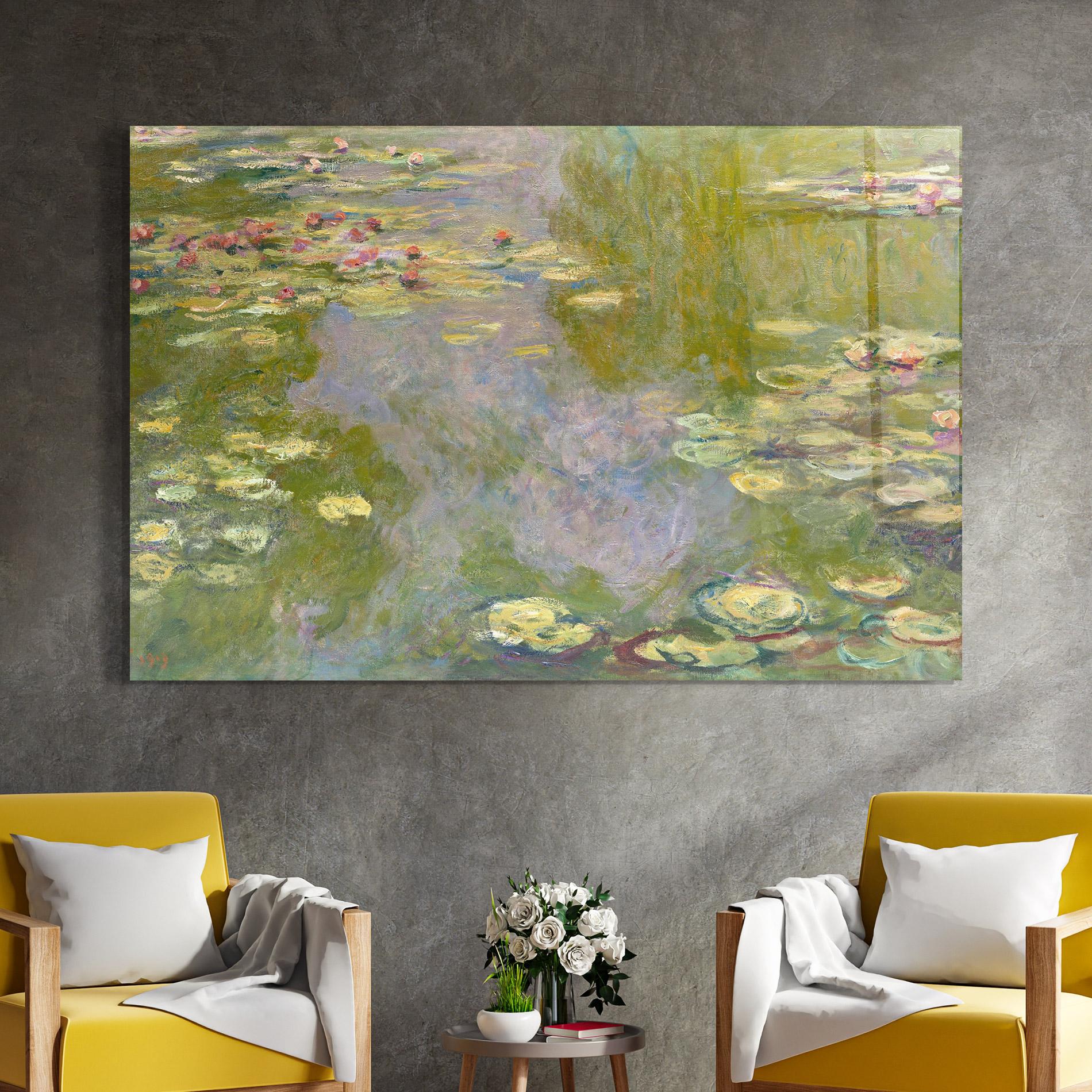 Стъклена картина Water Lilies Monet mockup 4