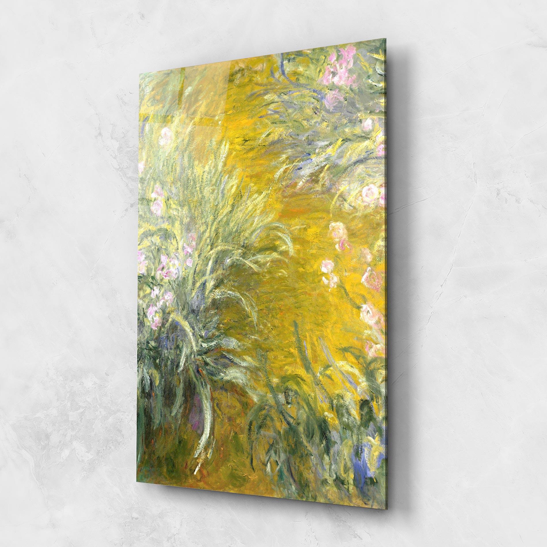 Стъклена картина Path Through The Irises mockup 1