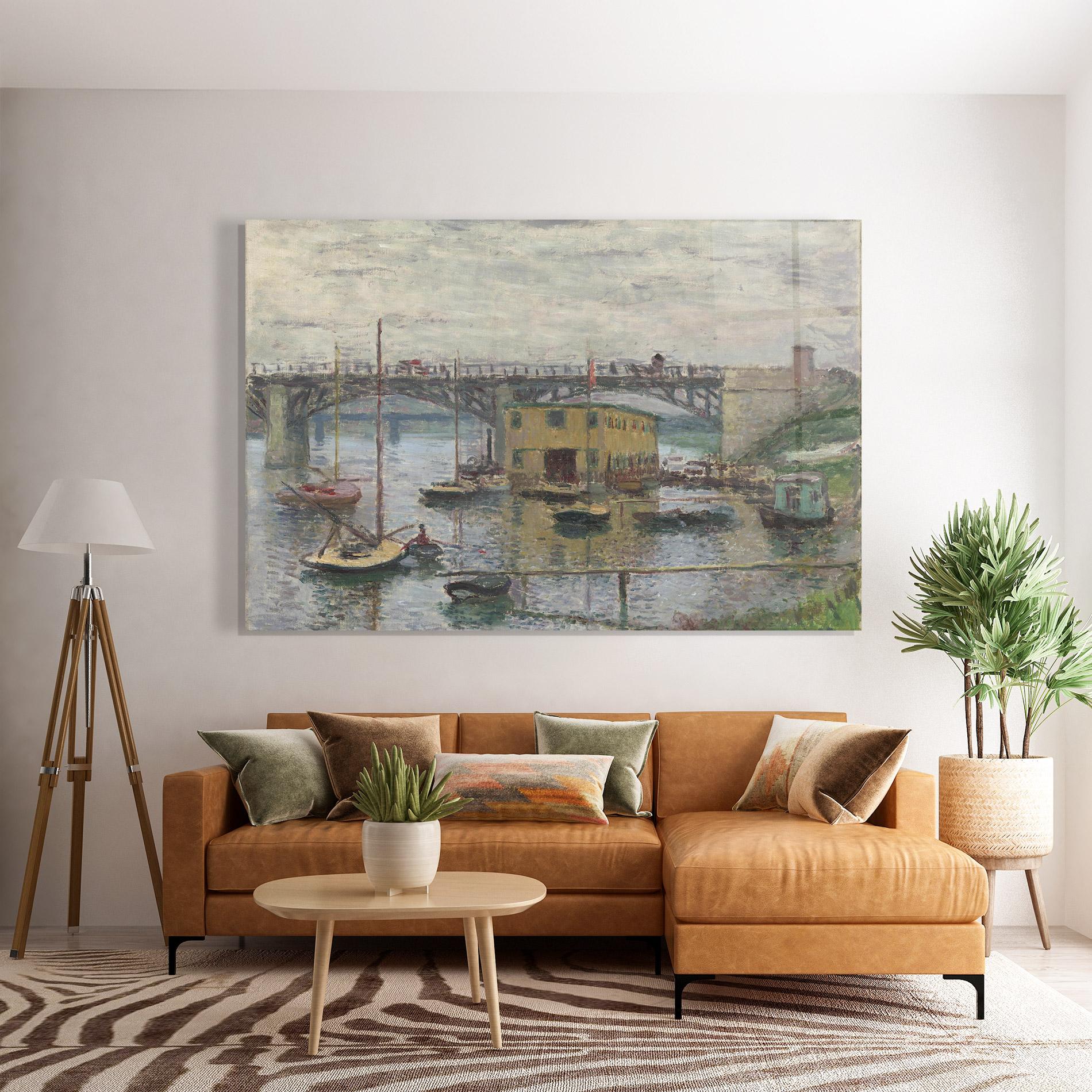 Стъклена картина Bridge At Argenteuil Monet mockup 7