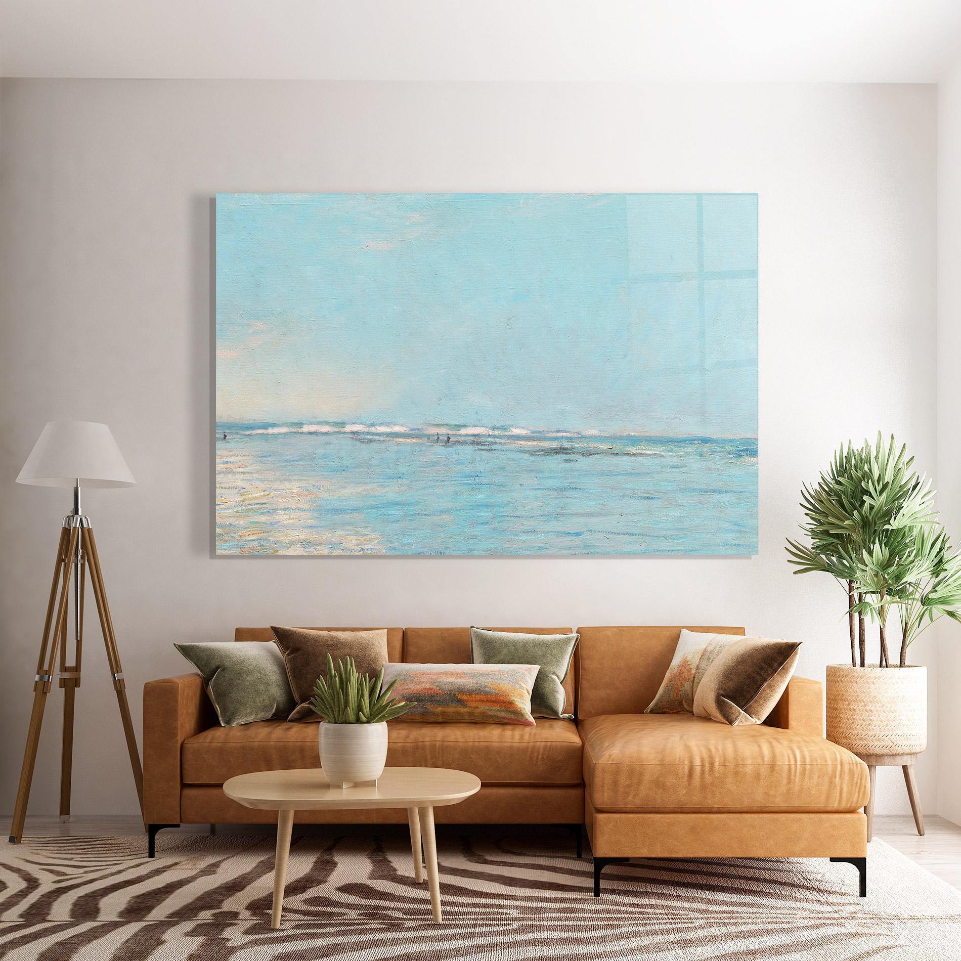 Стъклена картина Monet's Beach mockup 7