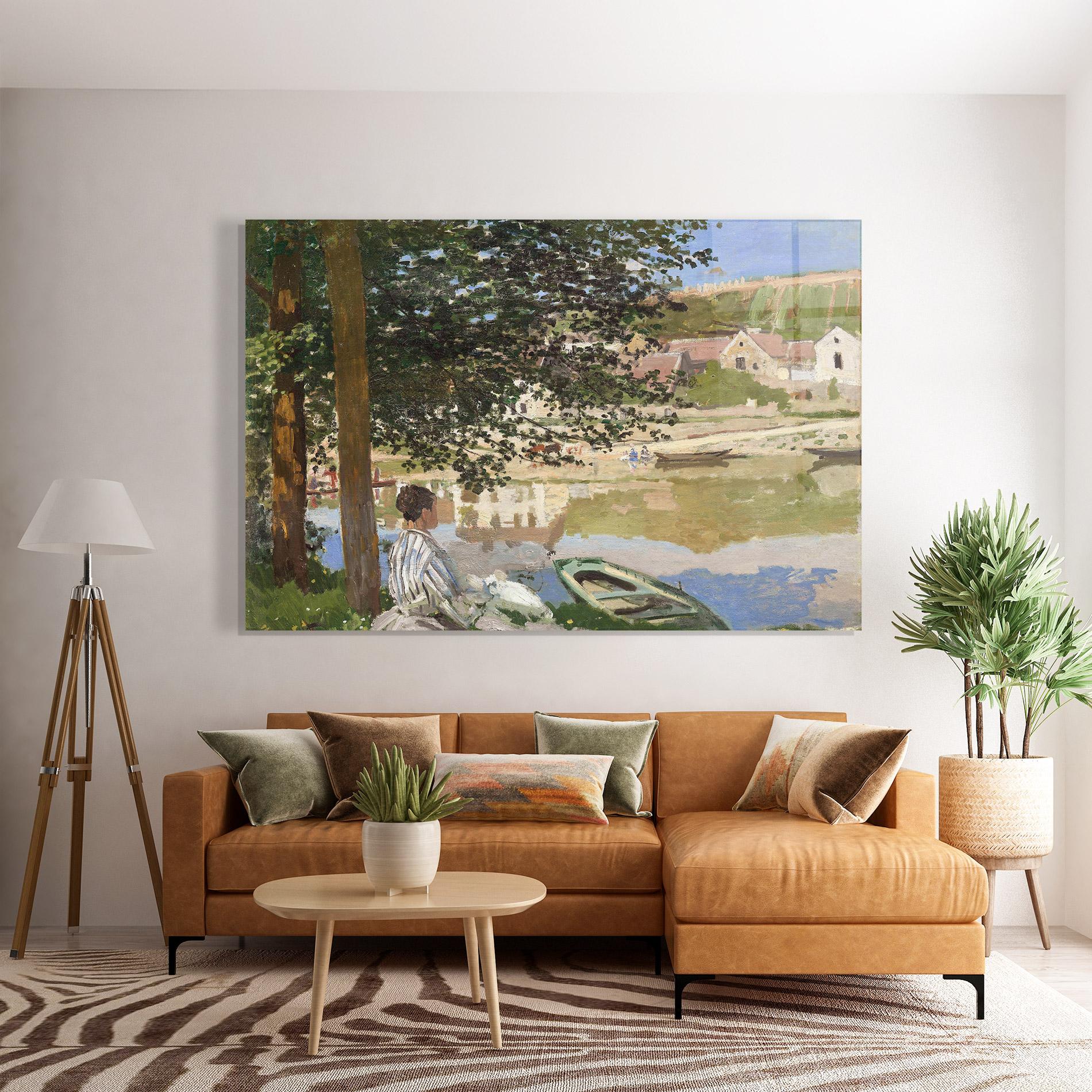 Стъклена картина On The Bank Of The Seine mockup 7