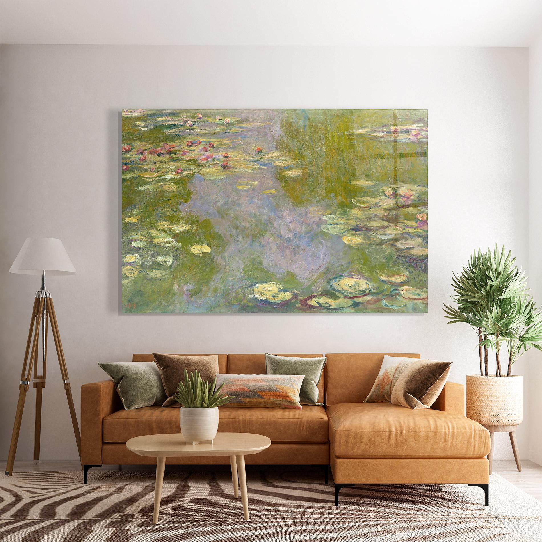 Стъклена картина Water Lilies Monet mockup 7