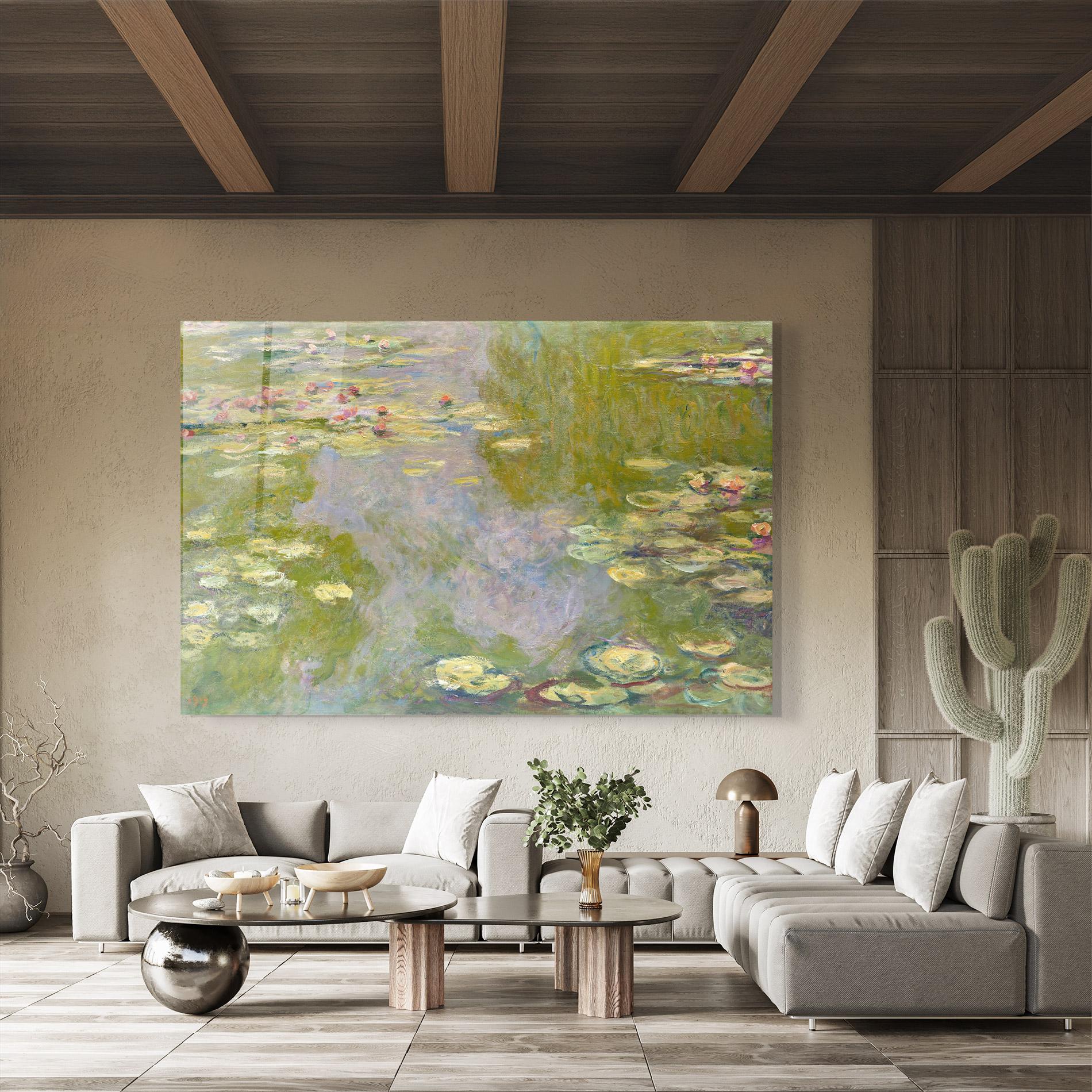 Стъклена картина Water Lilies Monet mockup 8