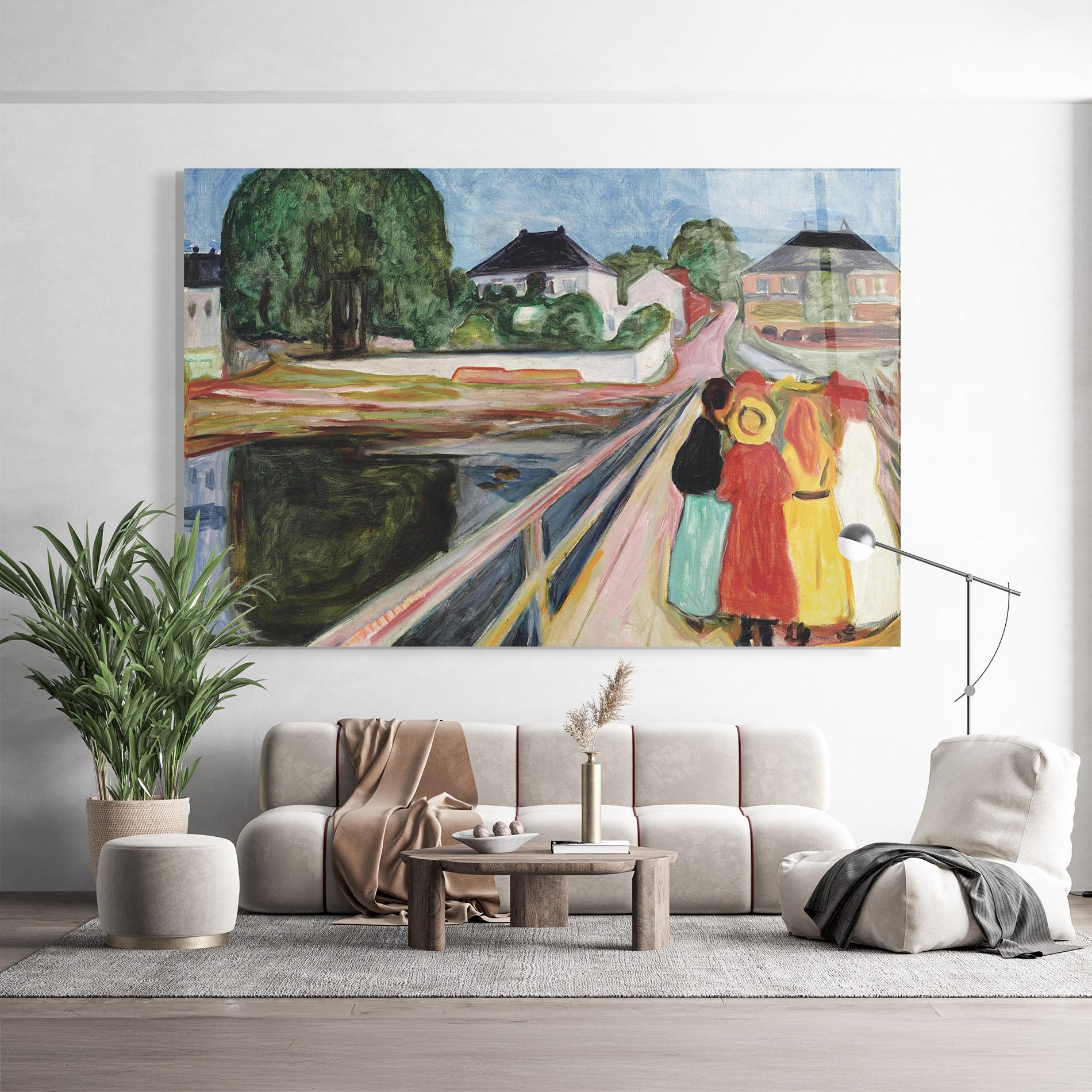 Стъклена картина Pikene Pa Broen mockup 9
