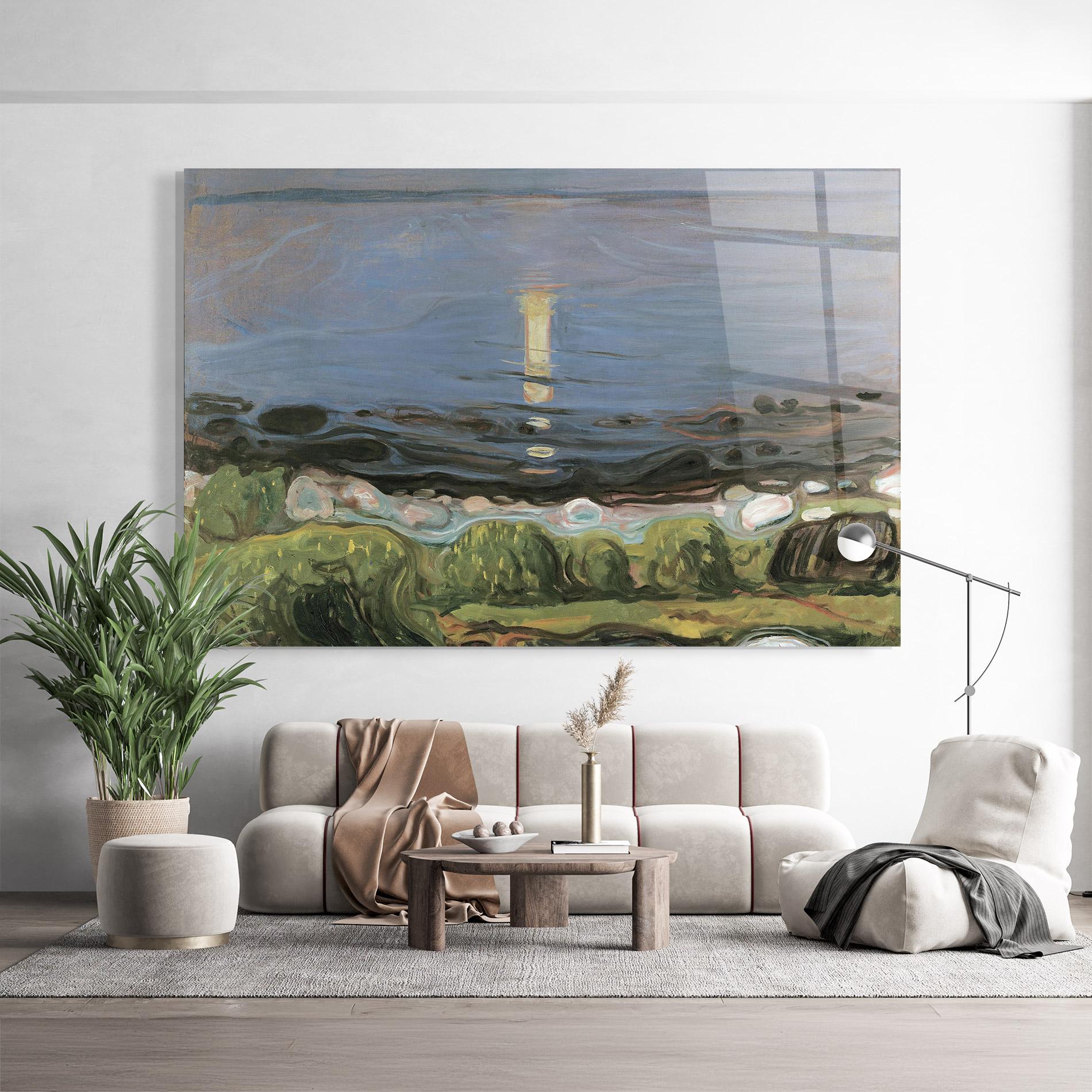 Стъклена картина Summer Night Beach mockup 9