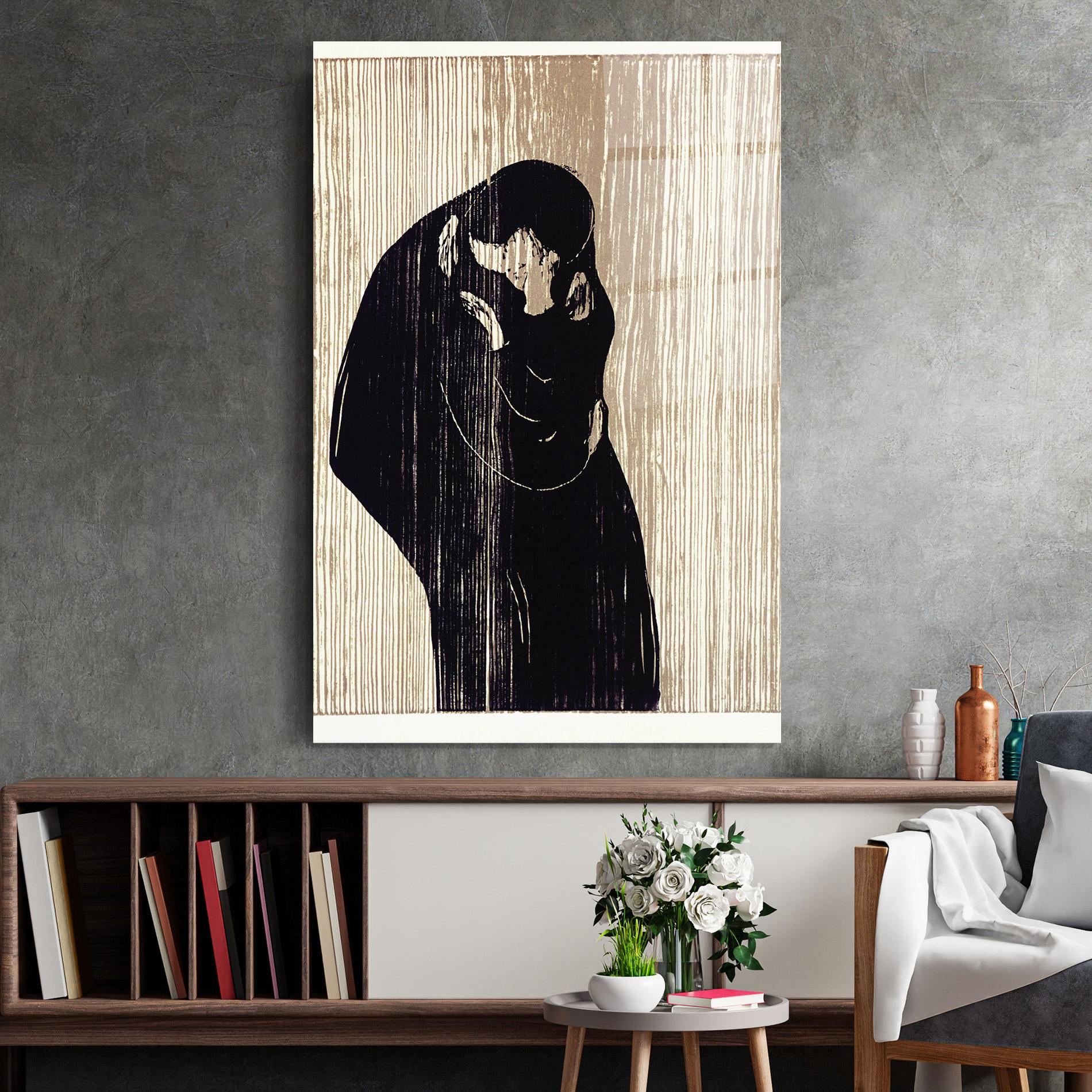 Стъклена картина Kiss mockup 2