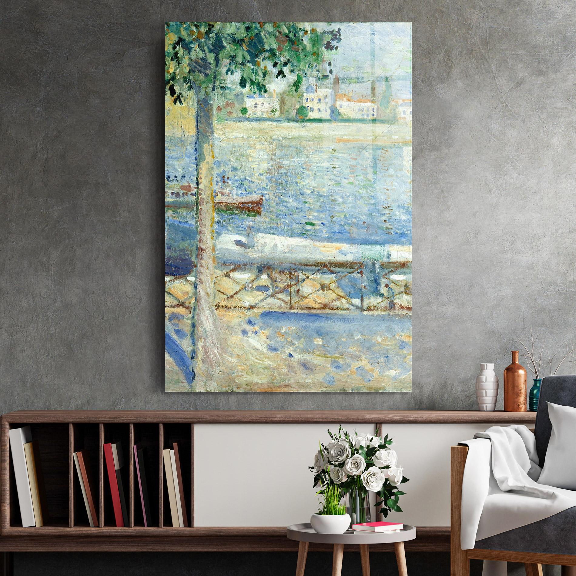 Стъклена картина Seine At Saint mockup 2