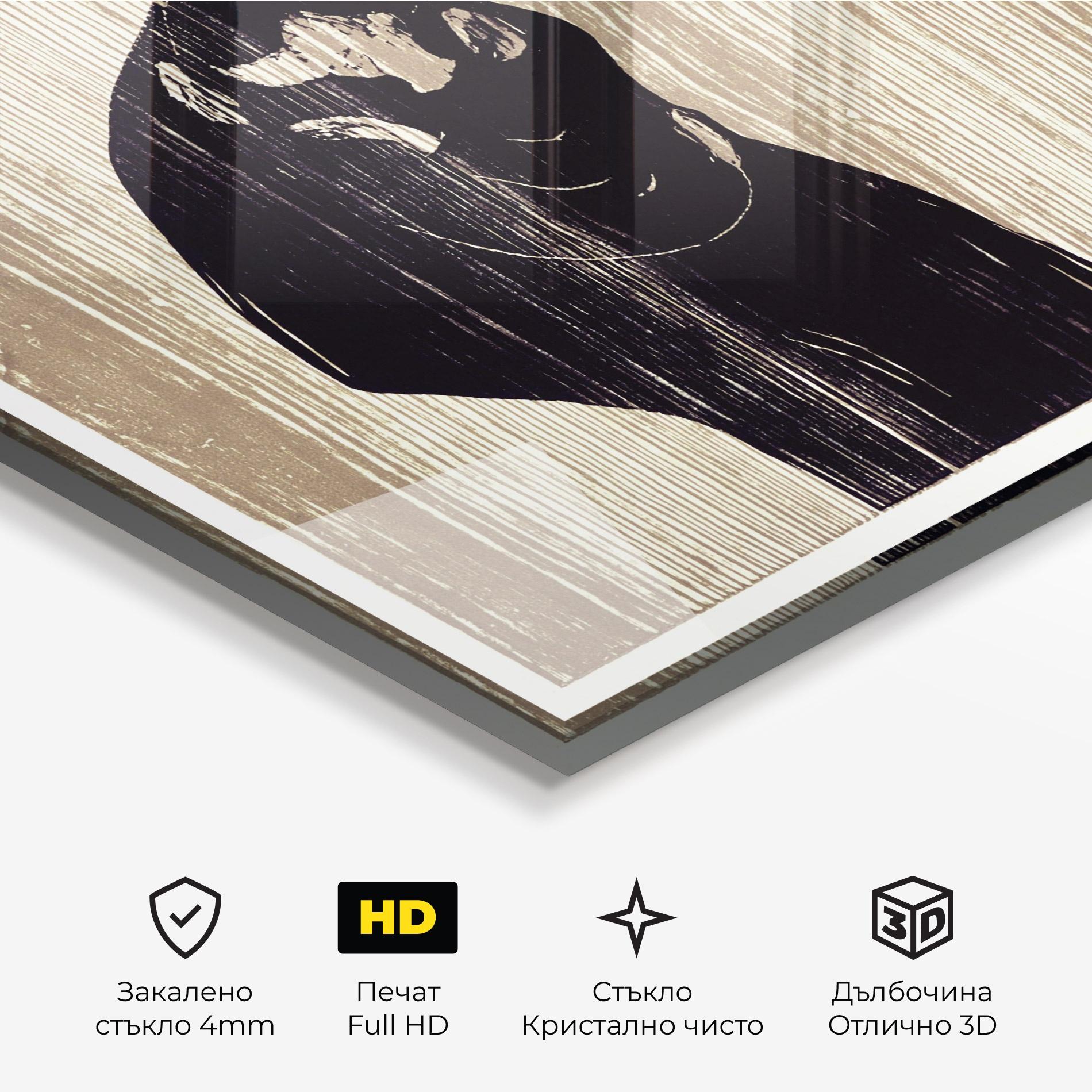 Стъклена картина Kiss mockup 3