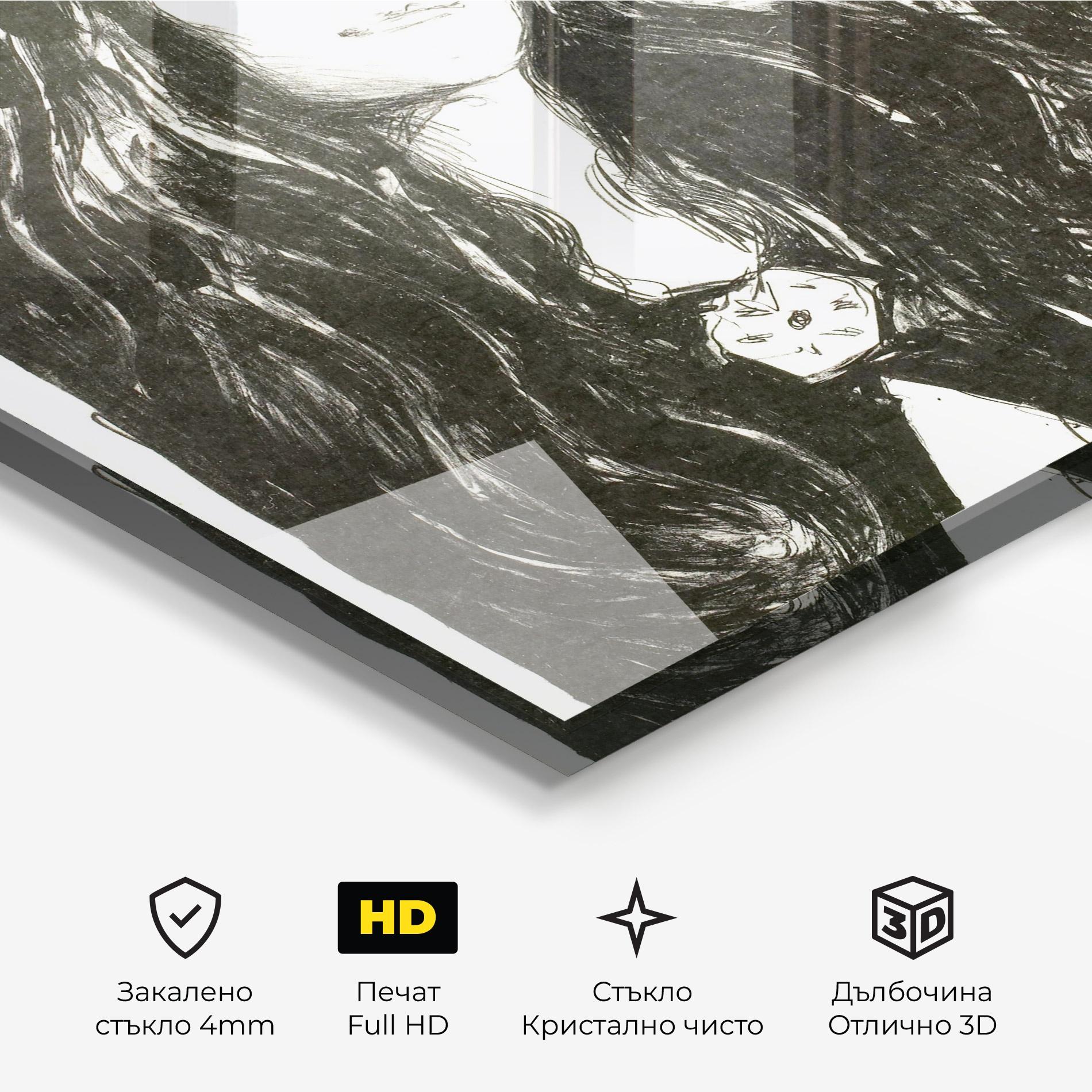 Стъклена картина The Brooch Eva Mudocci mockup 3