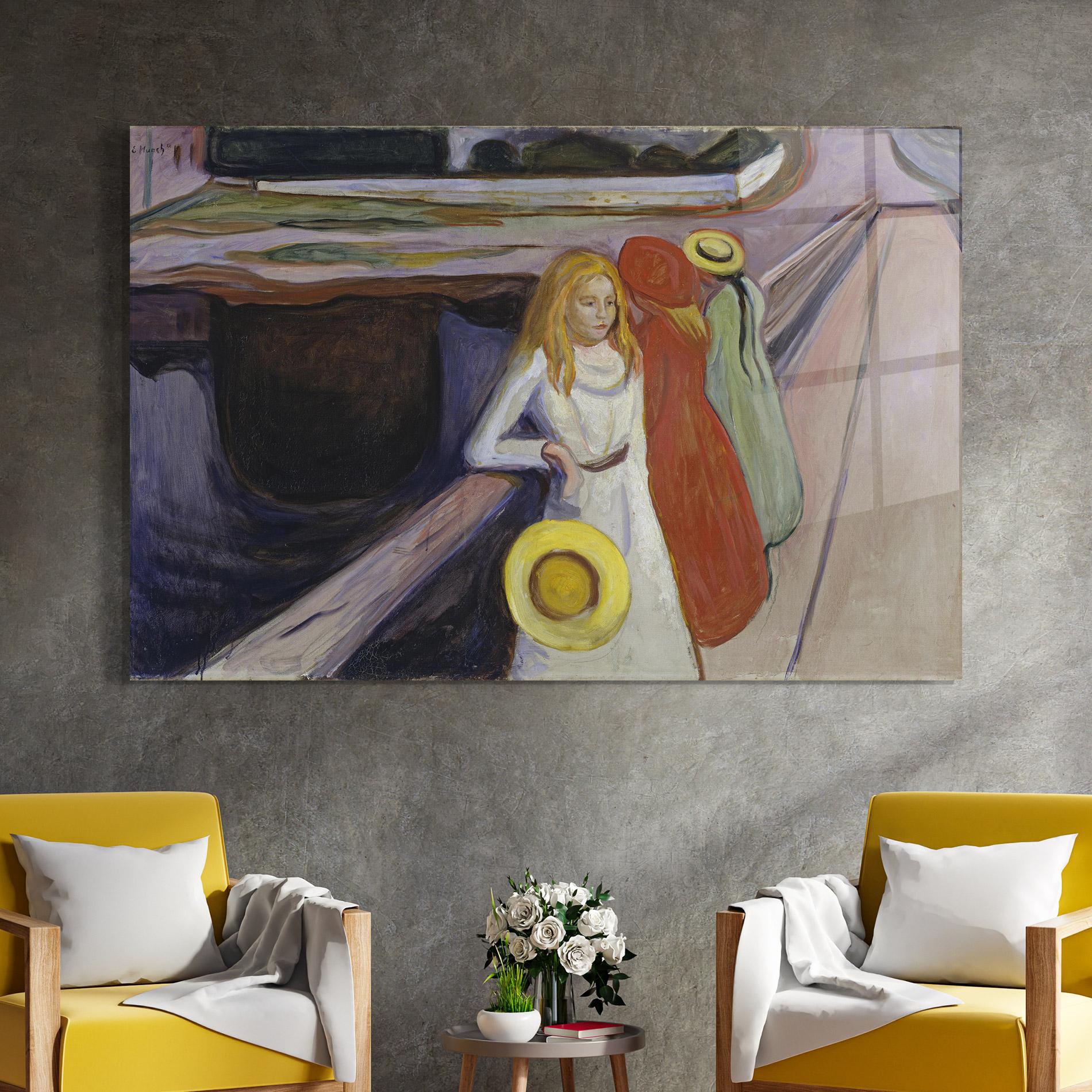 Стъклена картина Bridge Girls mockup 4