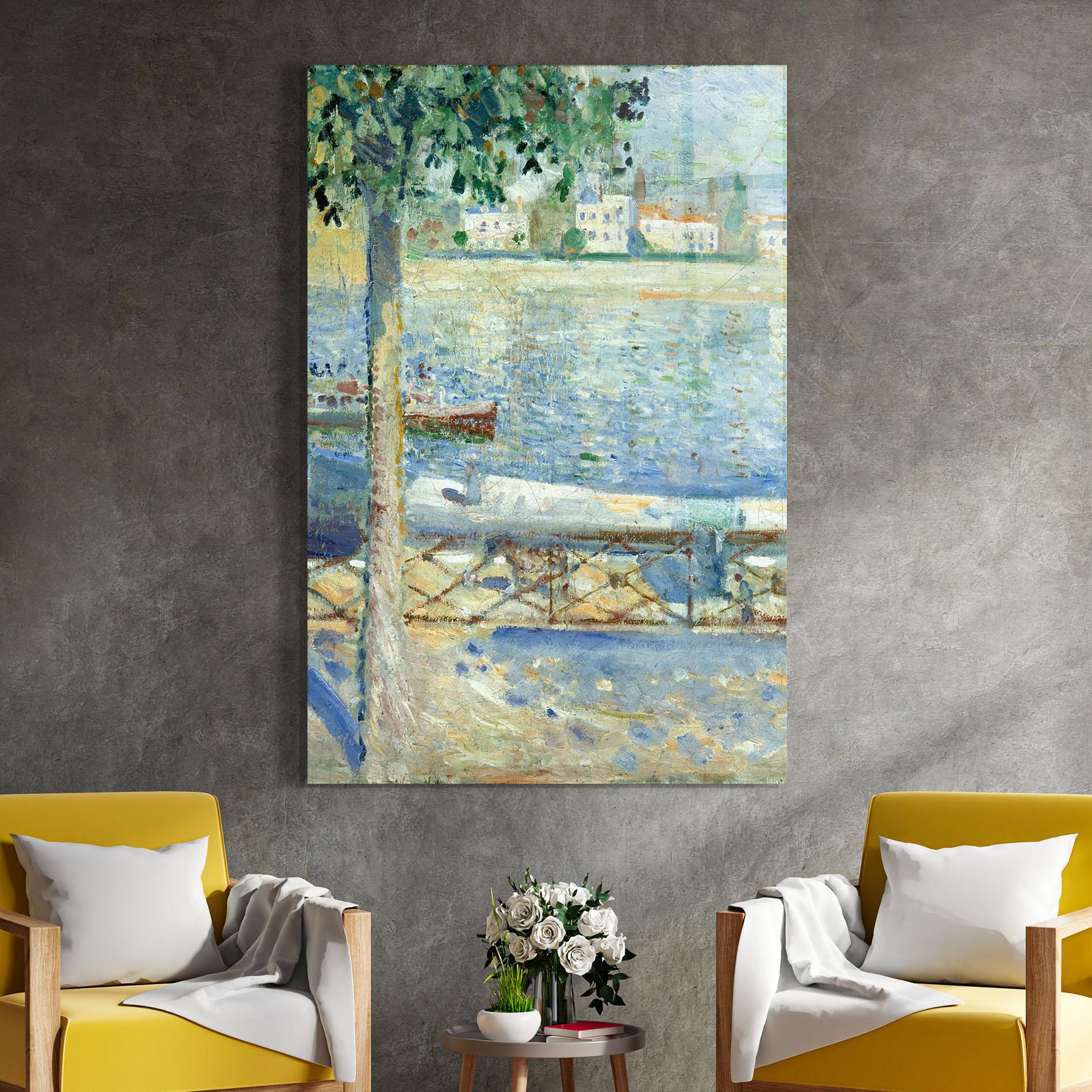 Стъклена картина Seine At Saint mockup 4