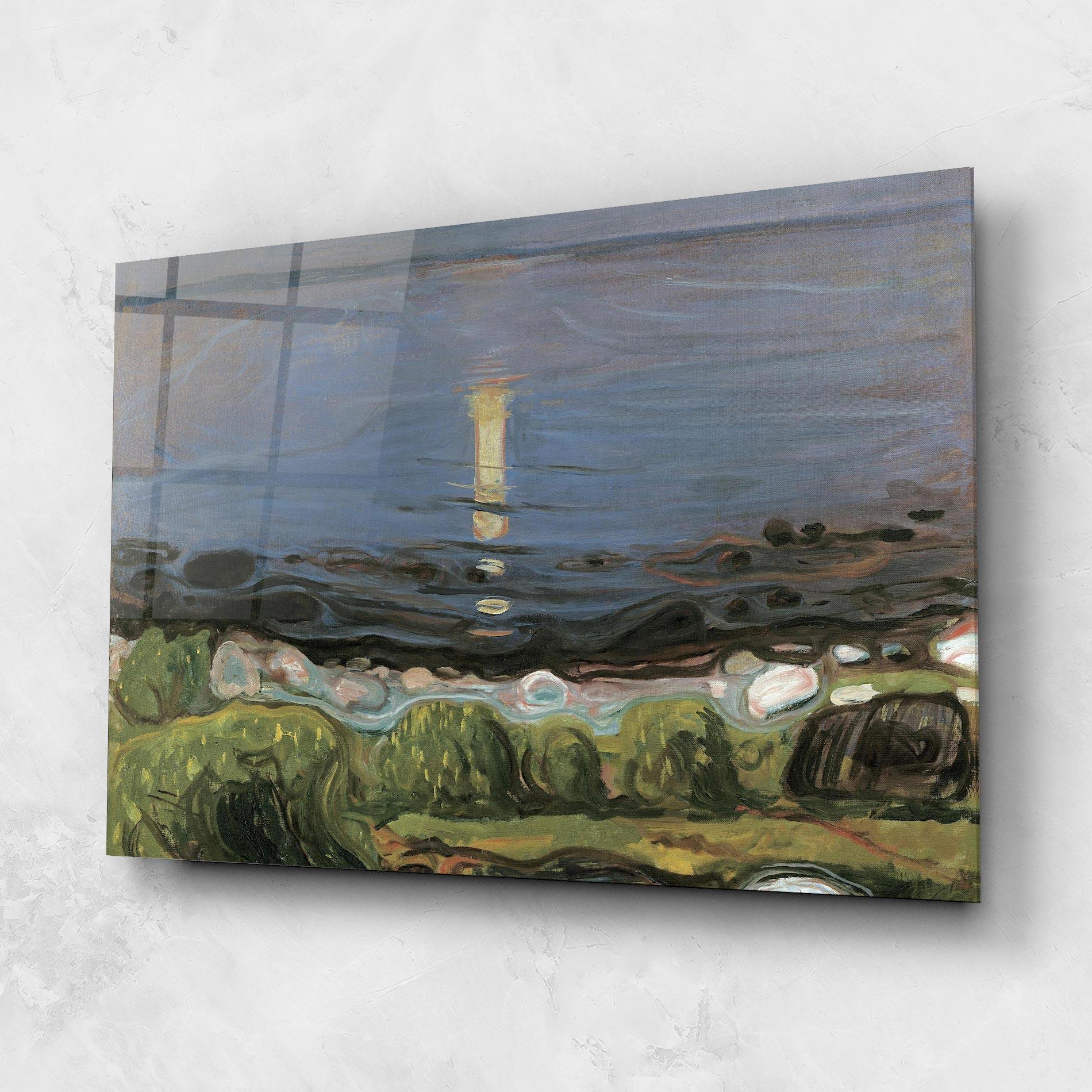 Стъклена картина Summer Night Beach mockup 1