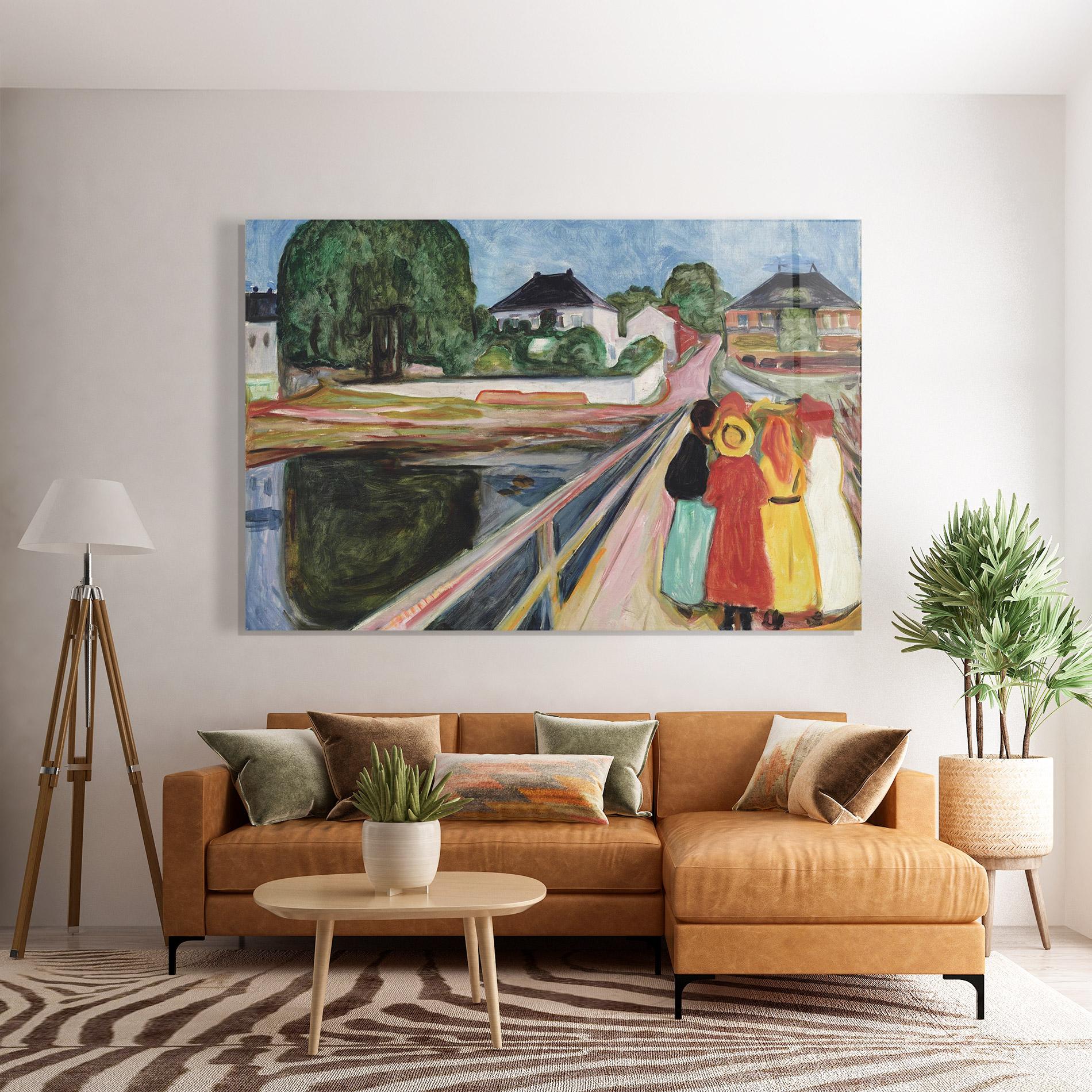 Стъклена картина Pikene Pa Broen mockup 7