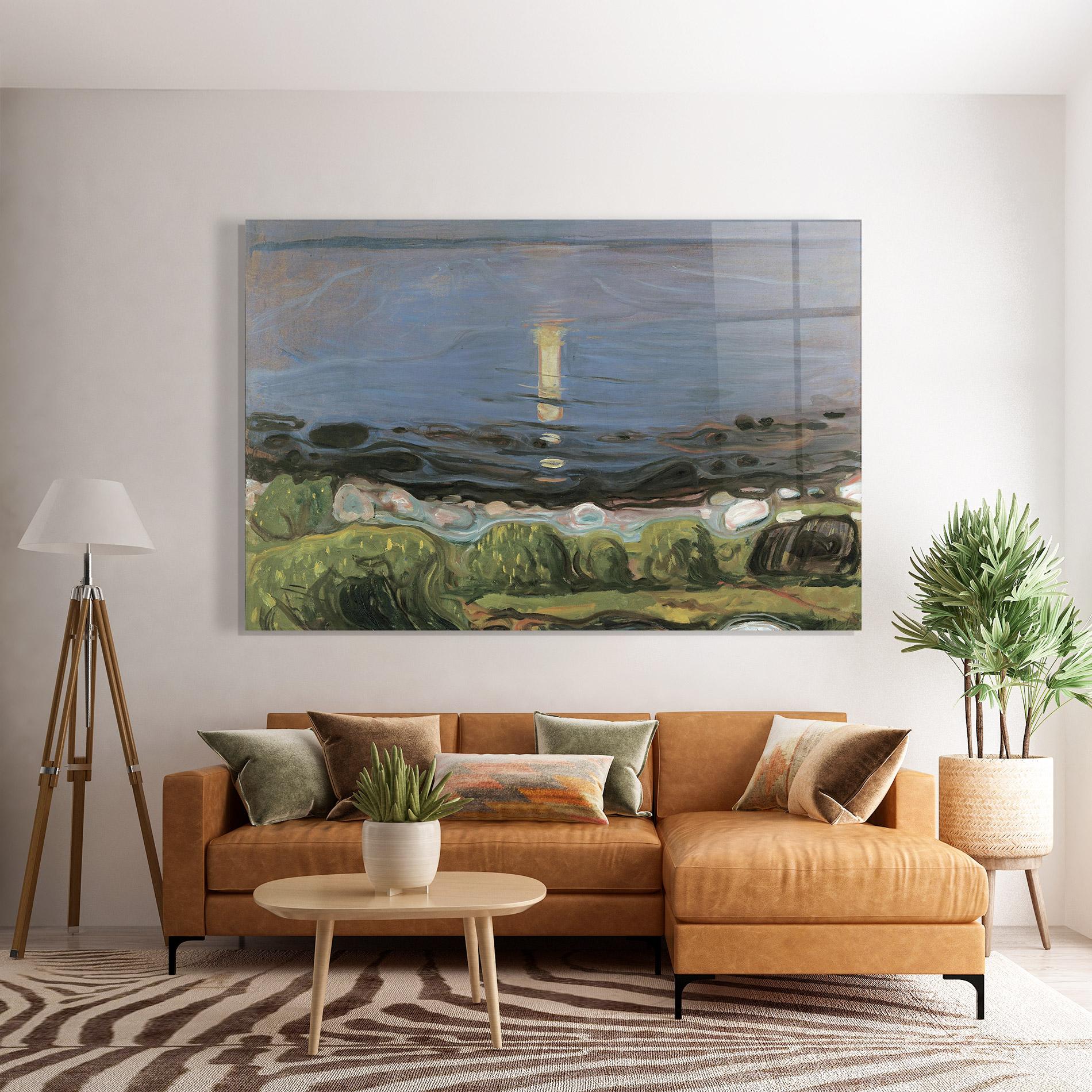 Стъклена картина Summer Night Beach mockup 7