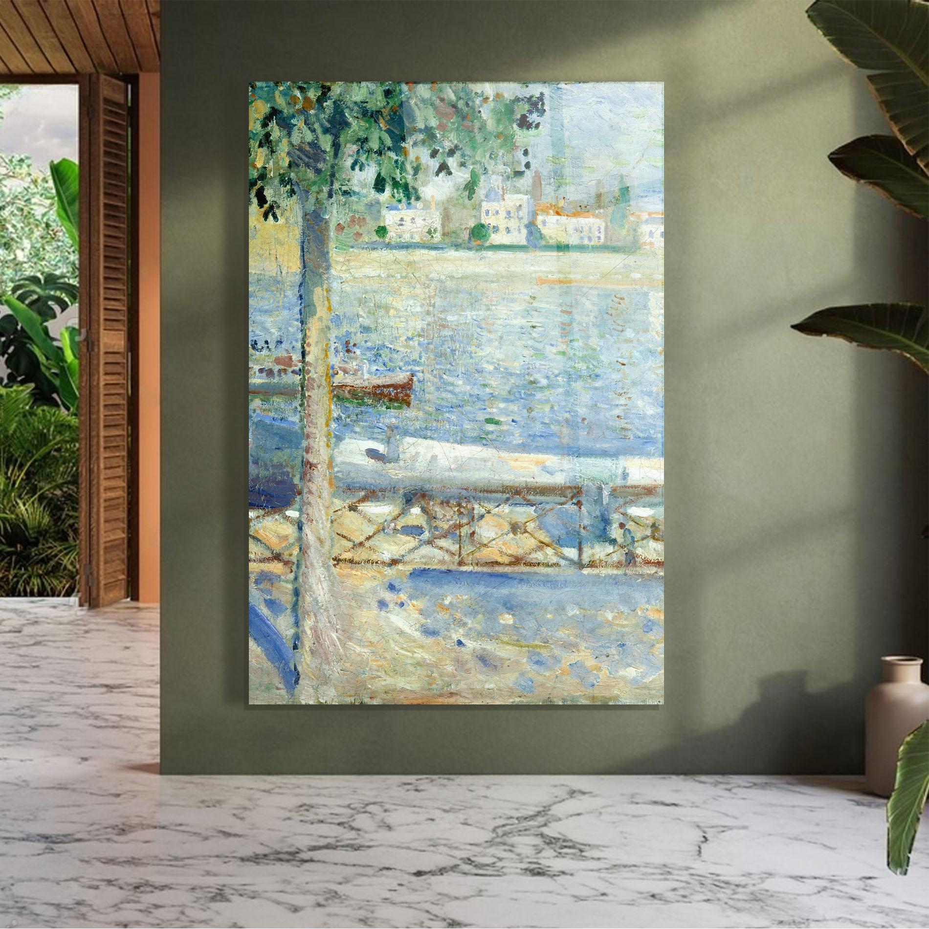 Стъклена картина Seine At Saint mockup 7