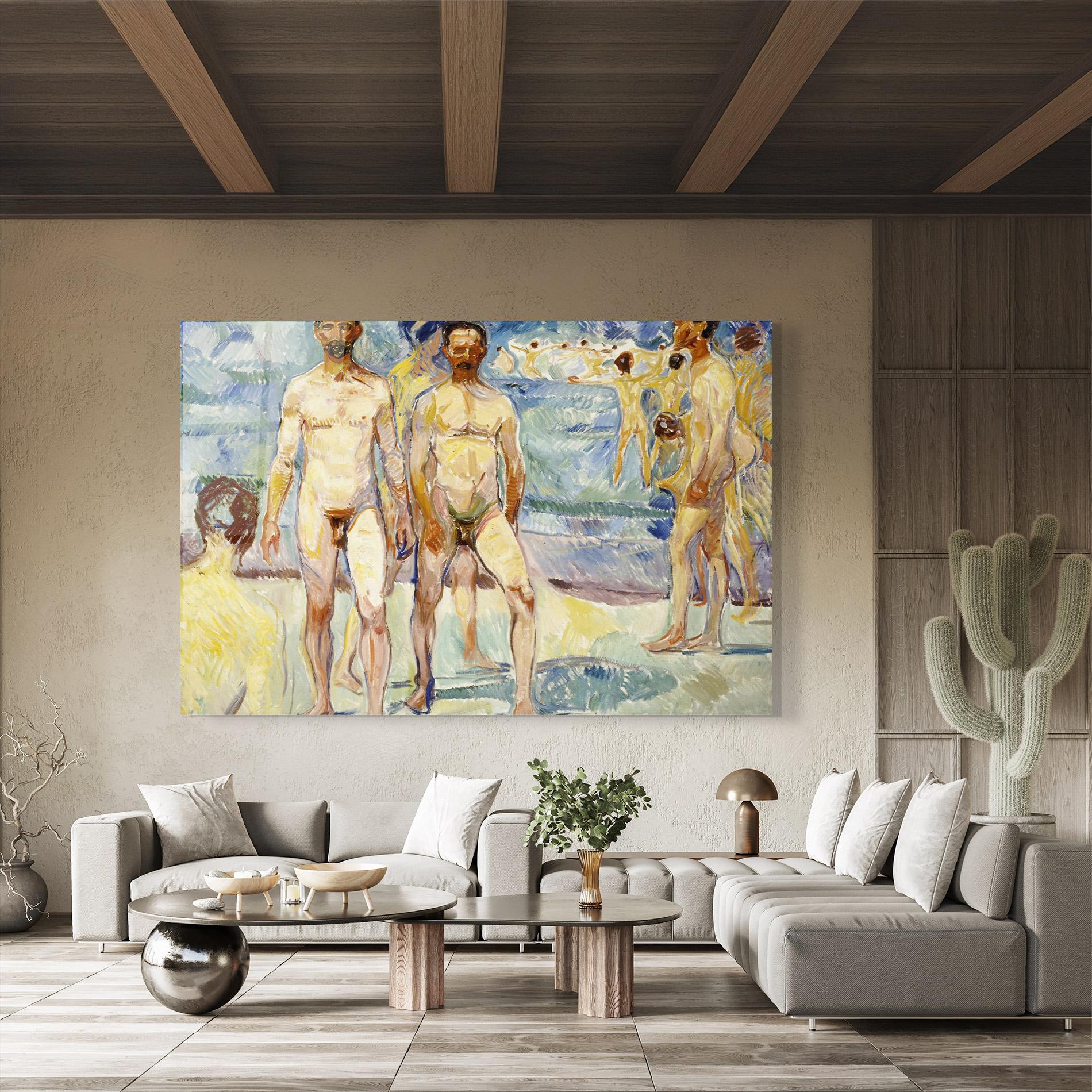Стъклена картина Bathing Men mockup 8