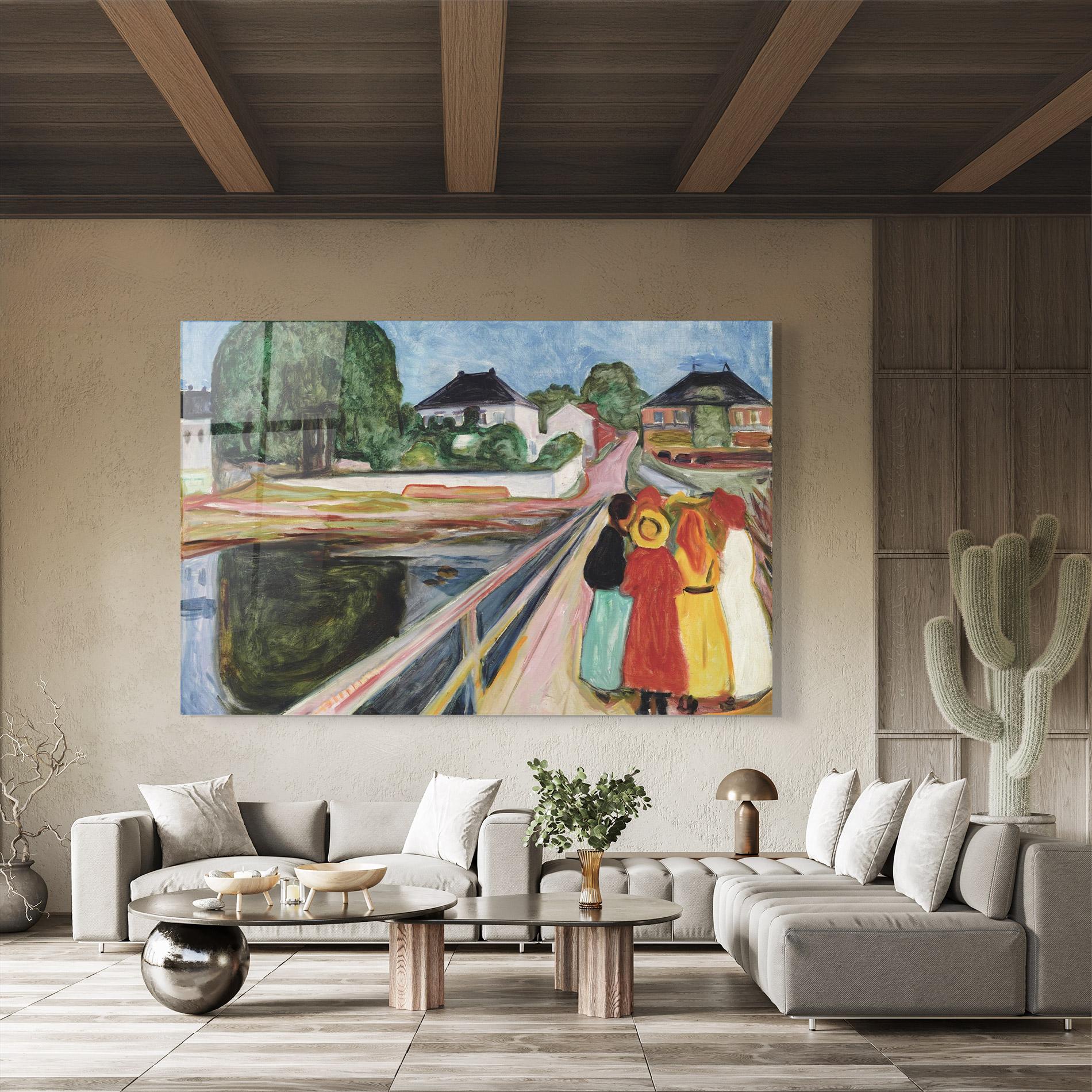 Стъклена картина Pikene Pa Broen mockup 8