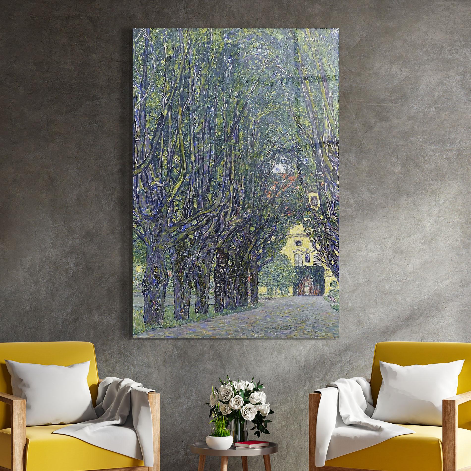 Стъклена картина Allee At Schloss Kammer mockup 4