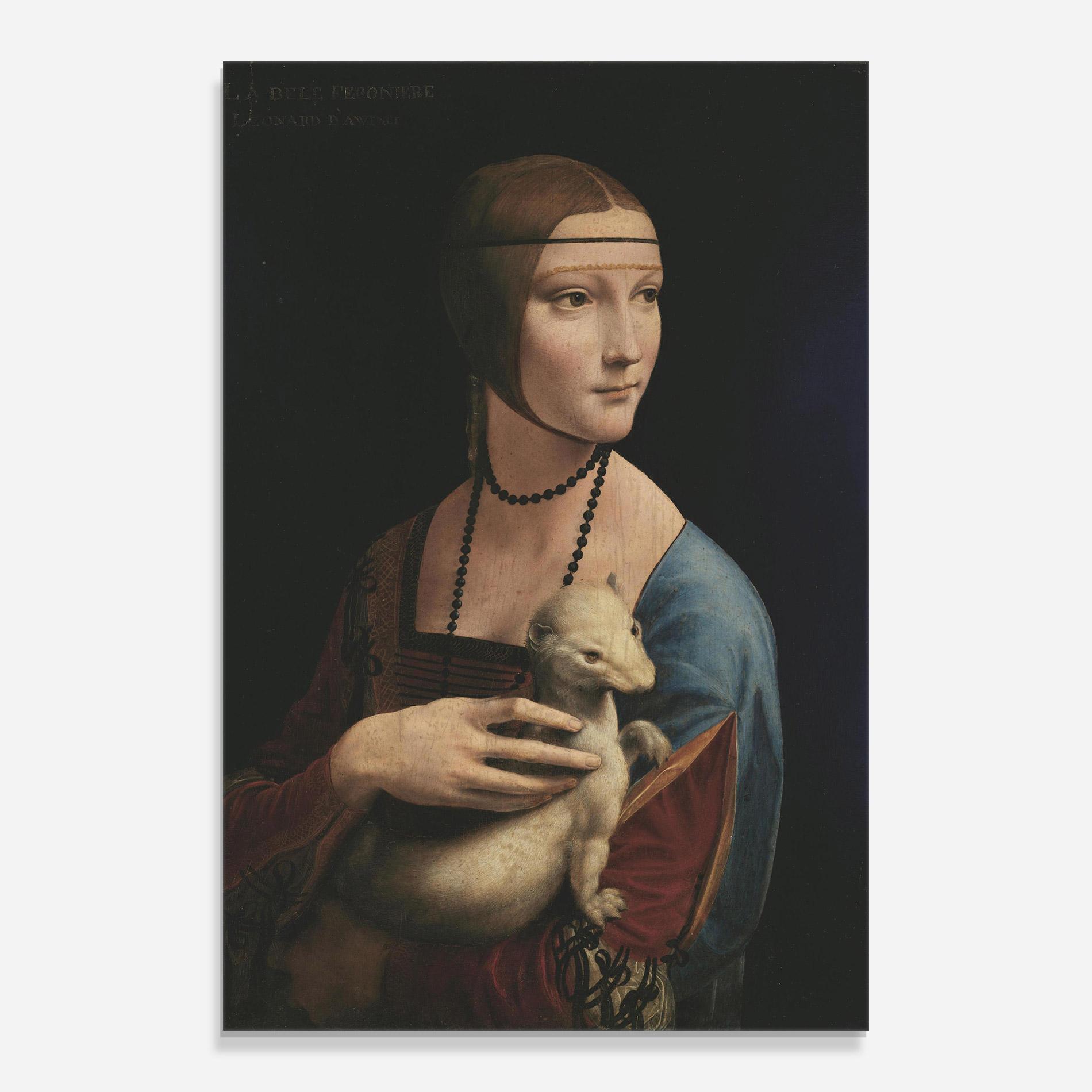 Стъклена картина Lady With An Ermine Leonardo Da Vinci mockup 0