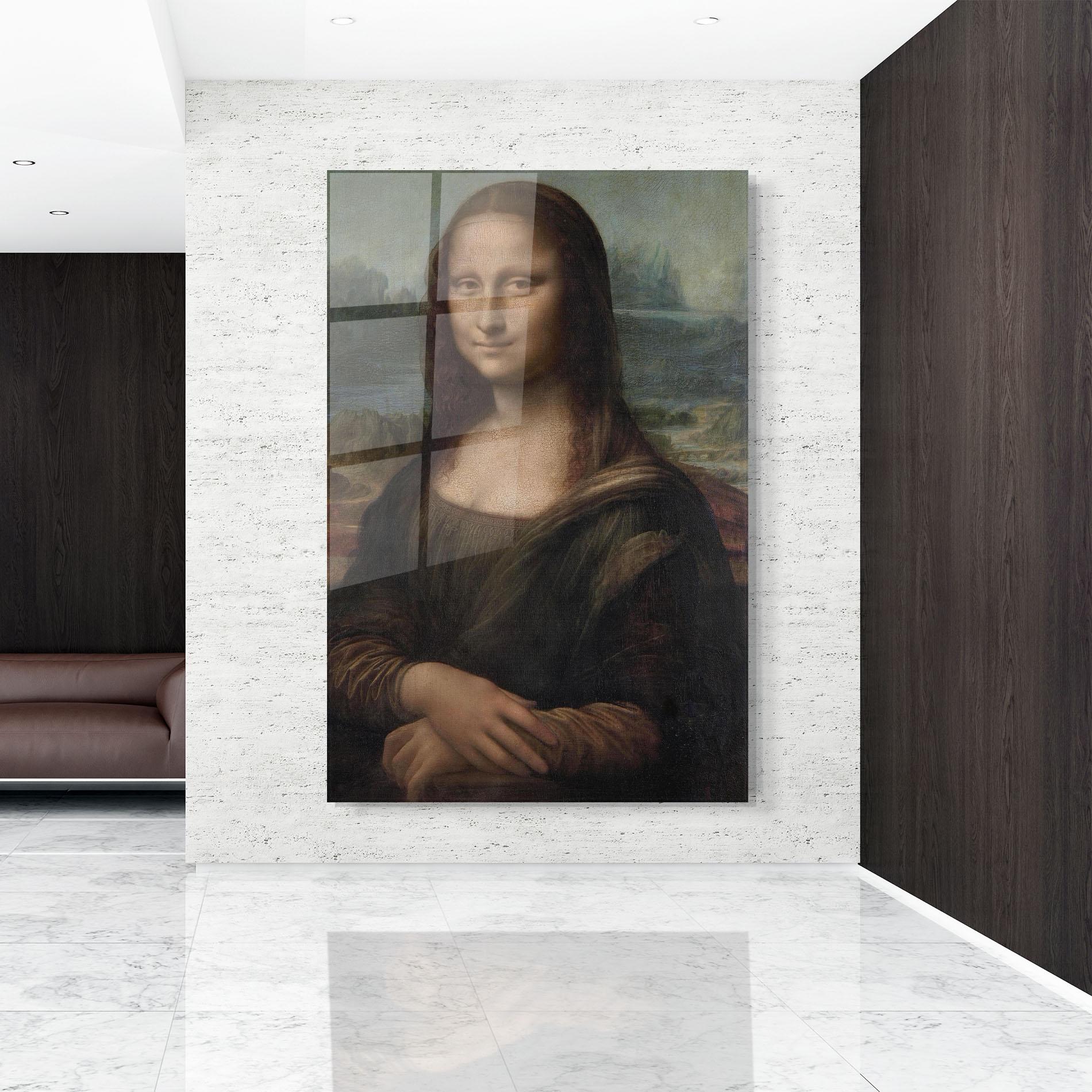 Стъклена картина Mona Lisa By Leonardo Da Vinci mockup 9