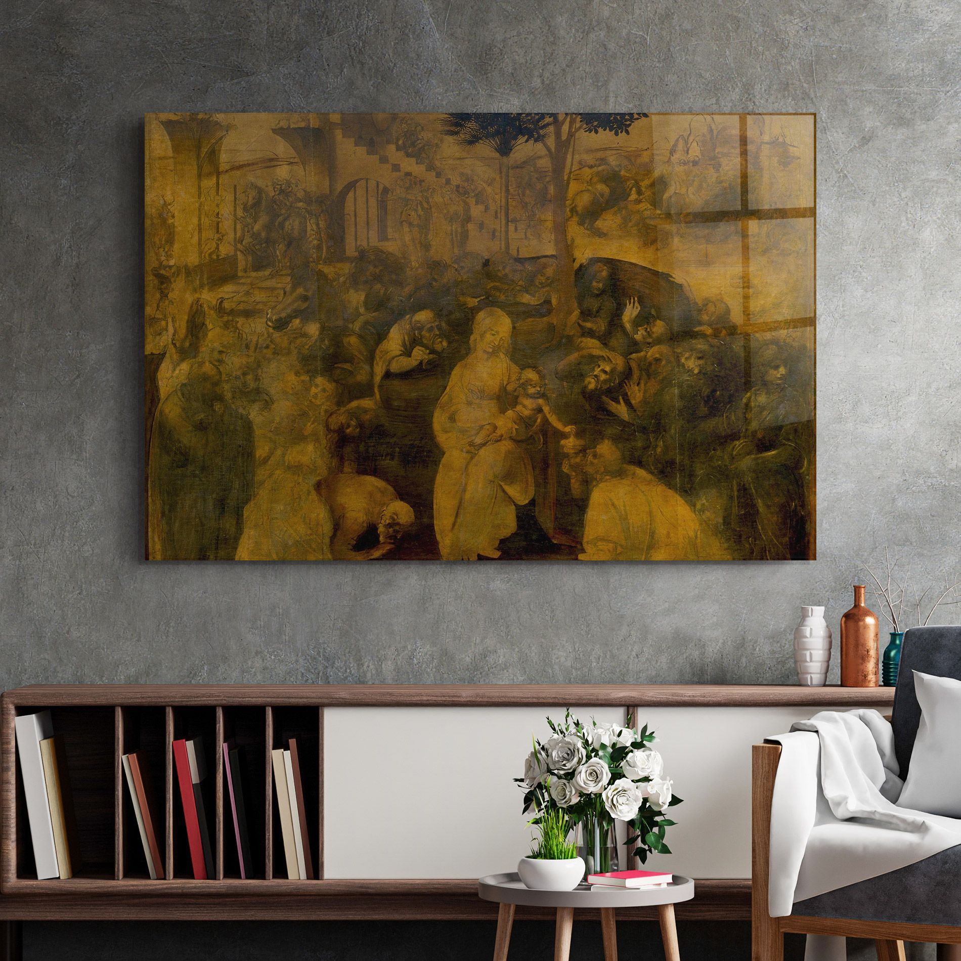 Leonardo Da Vinci Adorazione Dei Magi mockup 2