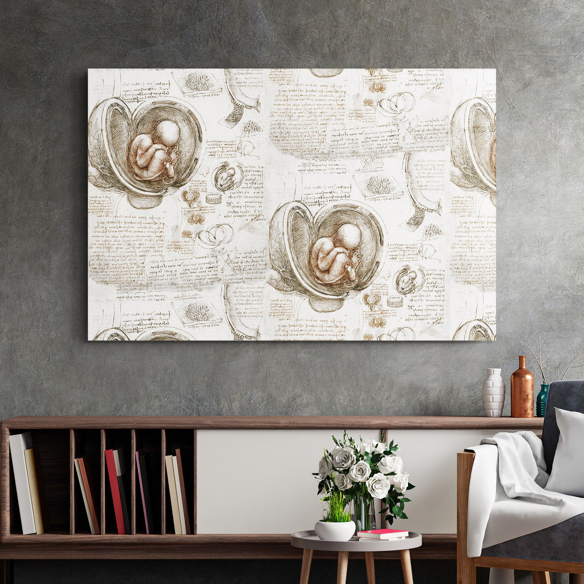 Leonardo Studies Of The Foetus mockup 2