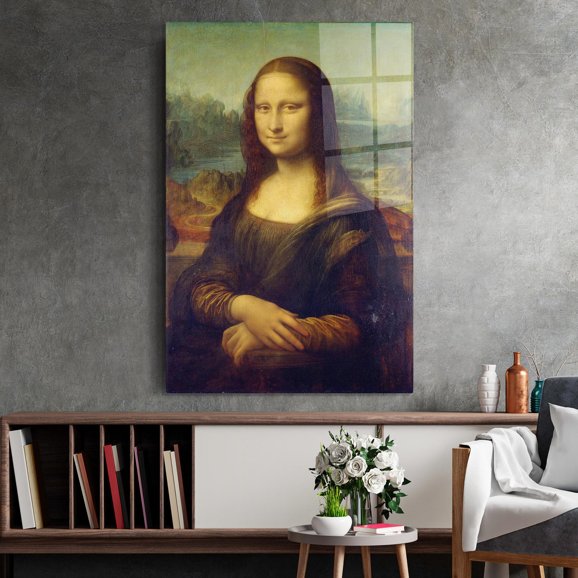 Стъклена картина Gioconda By Leonardo Da Vinci mockup 2