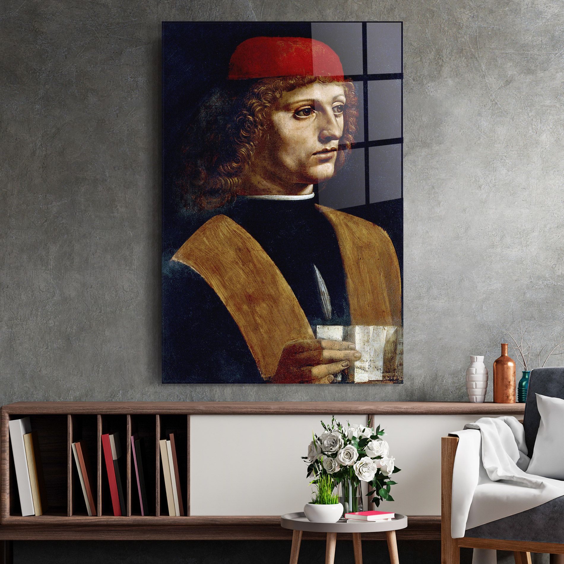 Leonardo Da Vinci's The Portrait Of A Musician mockup 2