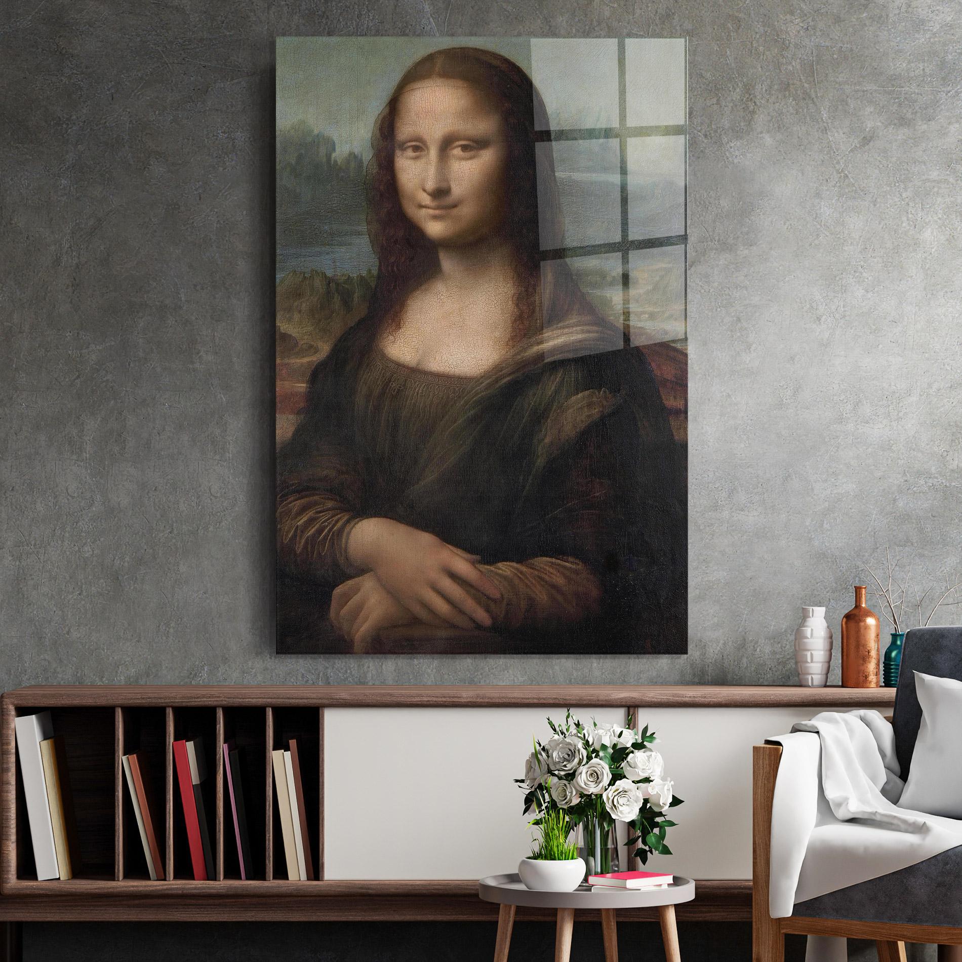 Стъклена картина Mona Lisa By Leonardo Da Vinci mockup 2