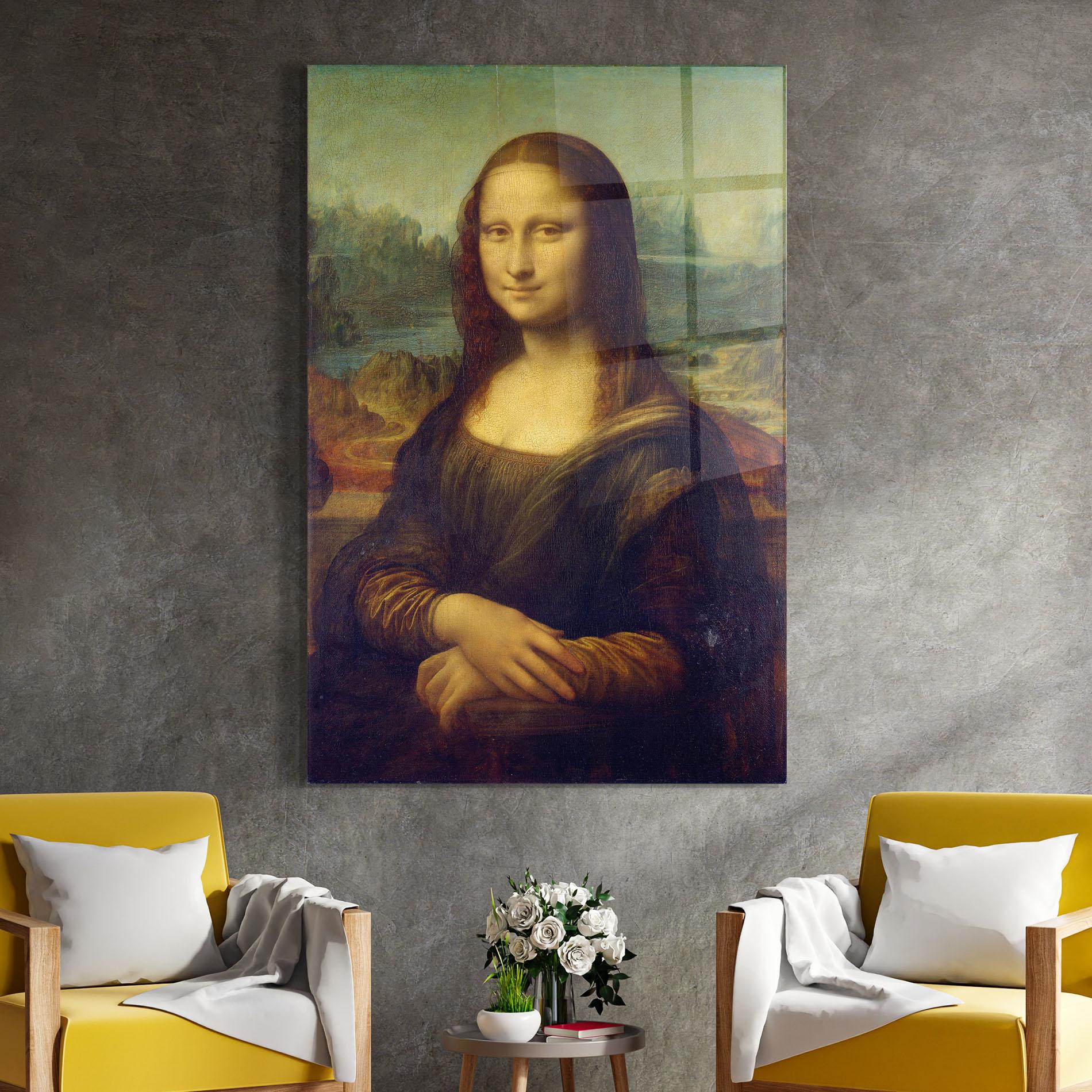 Стъклена картина Gioconda By Leonardo Da Vinci mockup 4