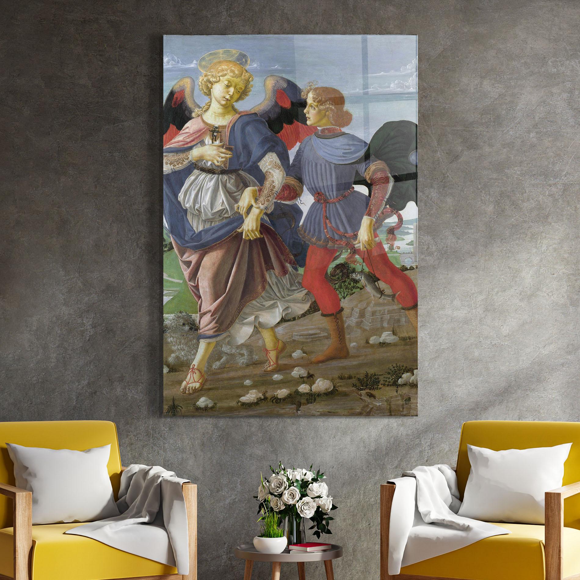 Стъклена картина Tobias And The Angel mockup 4