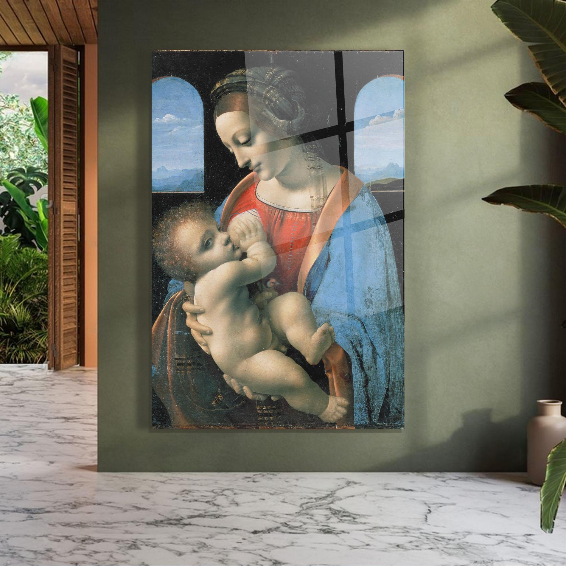 Стъклена картина Leonardo Da Vinci Attributed Madonna Litta mockup 7