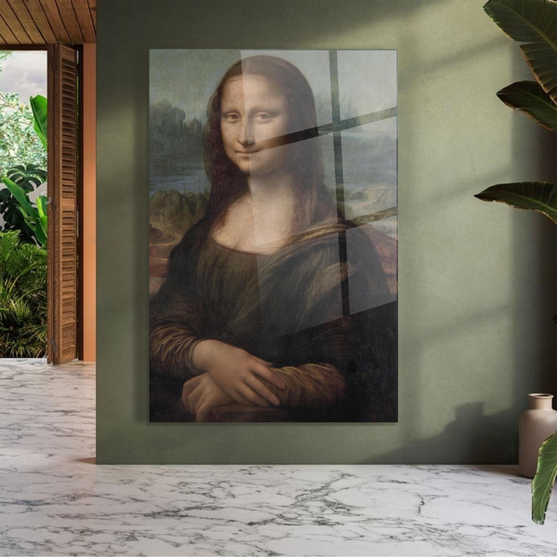 Стъклена картина Mona Lisa By Leonardo Da Vinci mockup 7