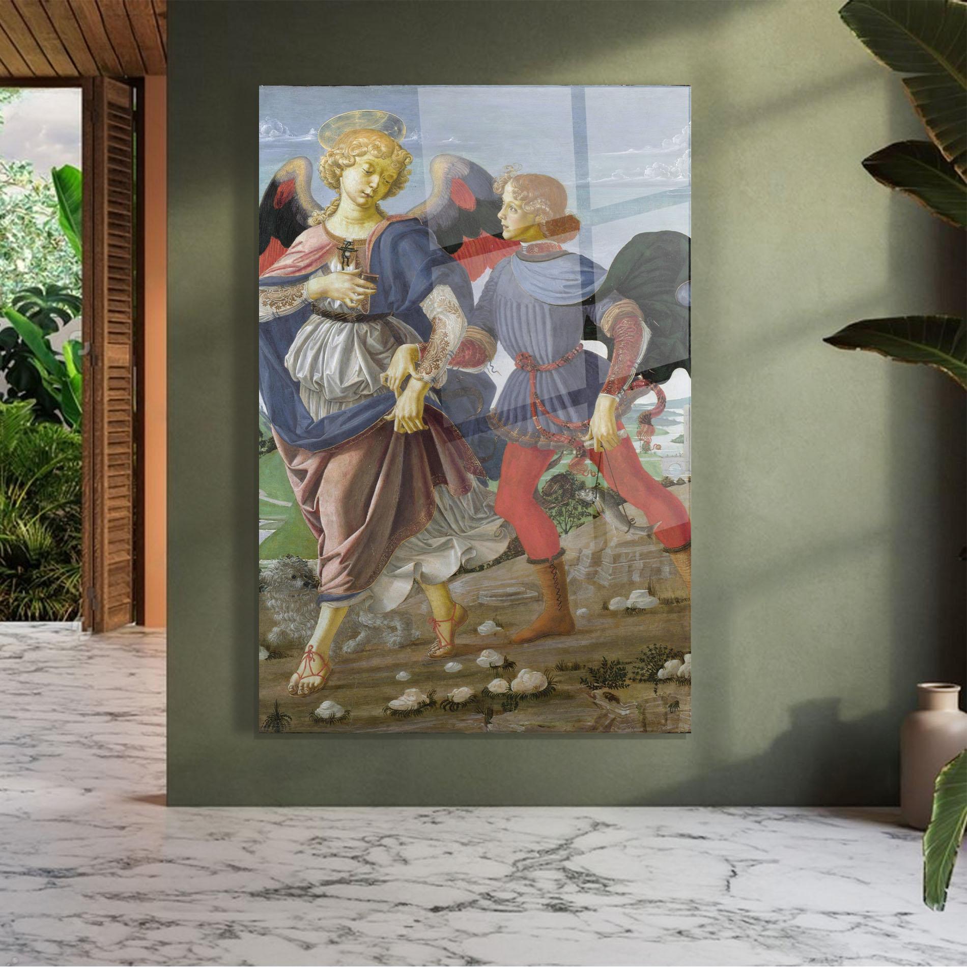 Стъклена картина Tobias And The Angel mockup 7