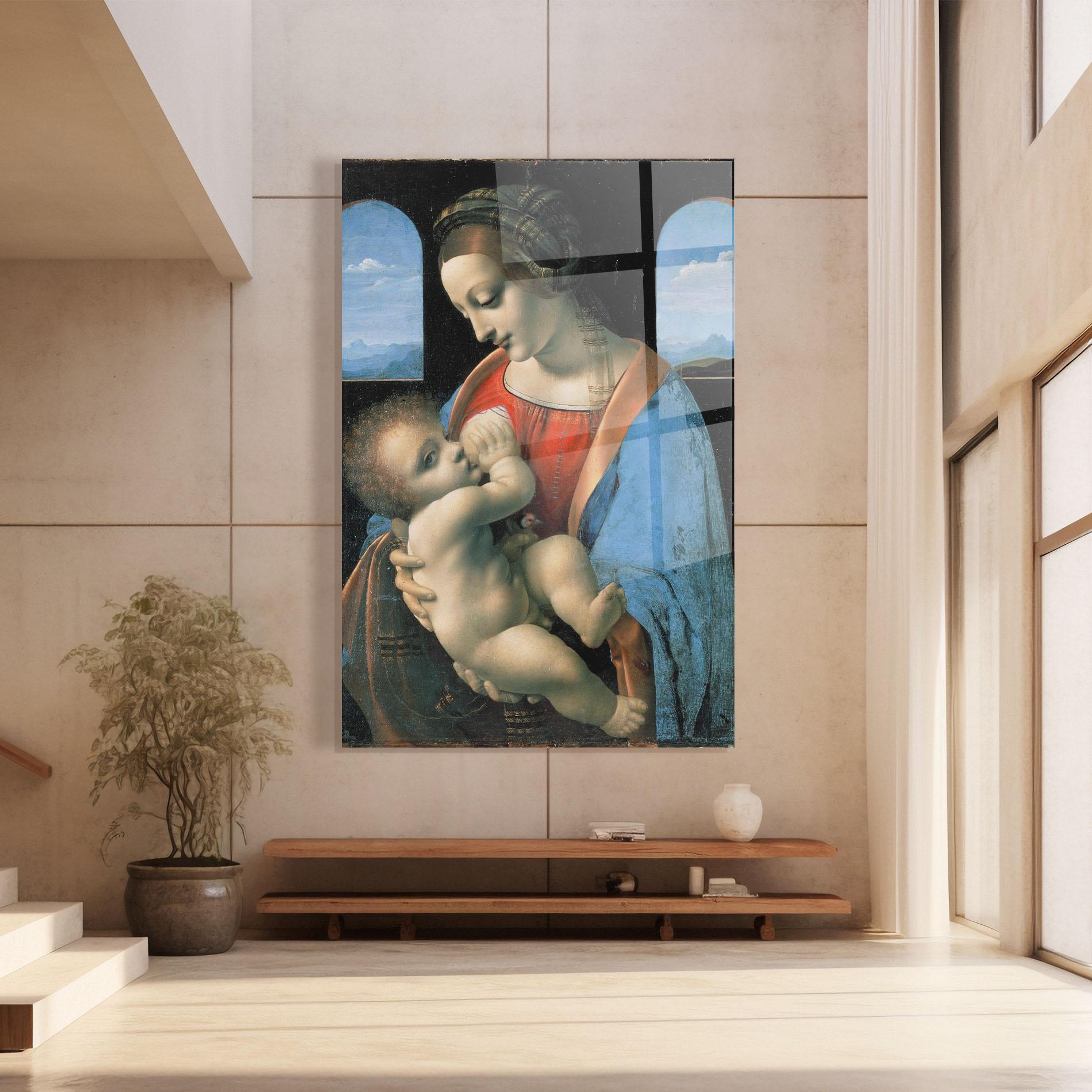 Стъклена картина Leonardo Da Vinci Attributed Madonna Litta mockup 8