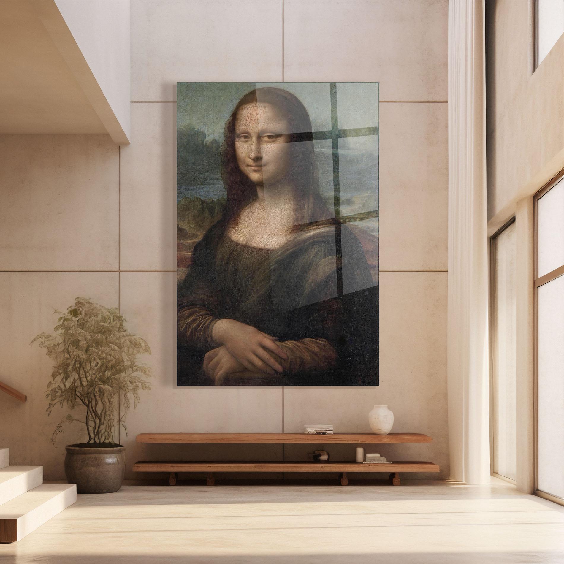 Стъклена картина Mona Lisa By Leonardo Da Vinci mockup 8