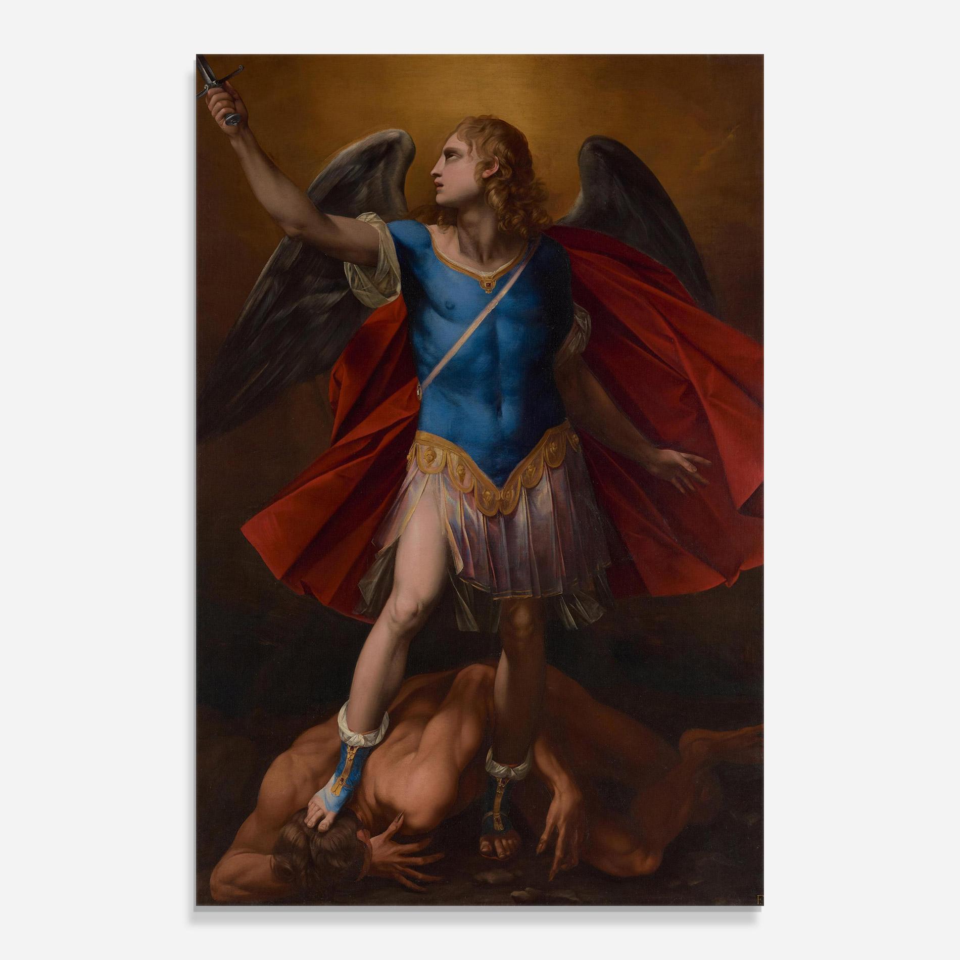 Стъклена картина Sword In Upraised mockup 0