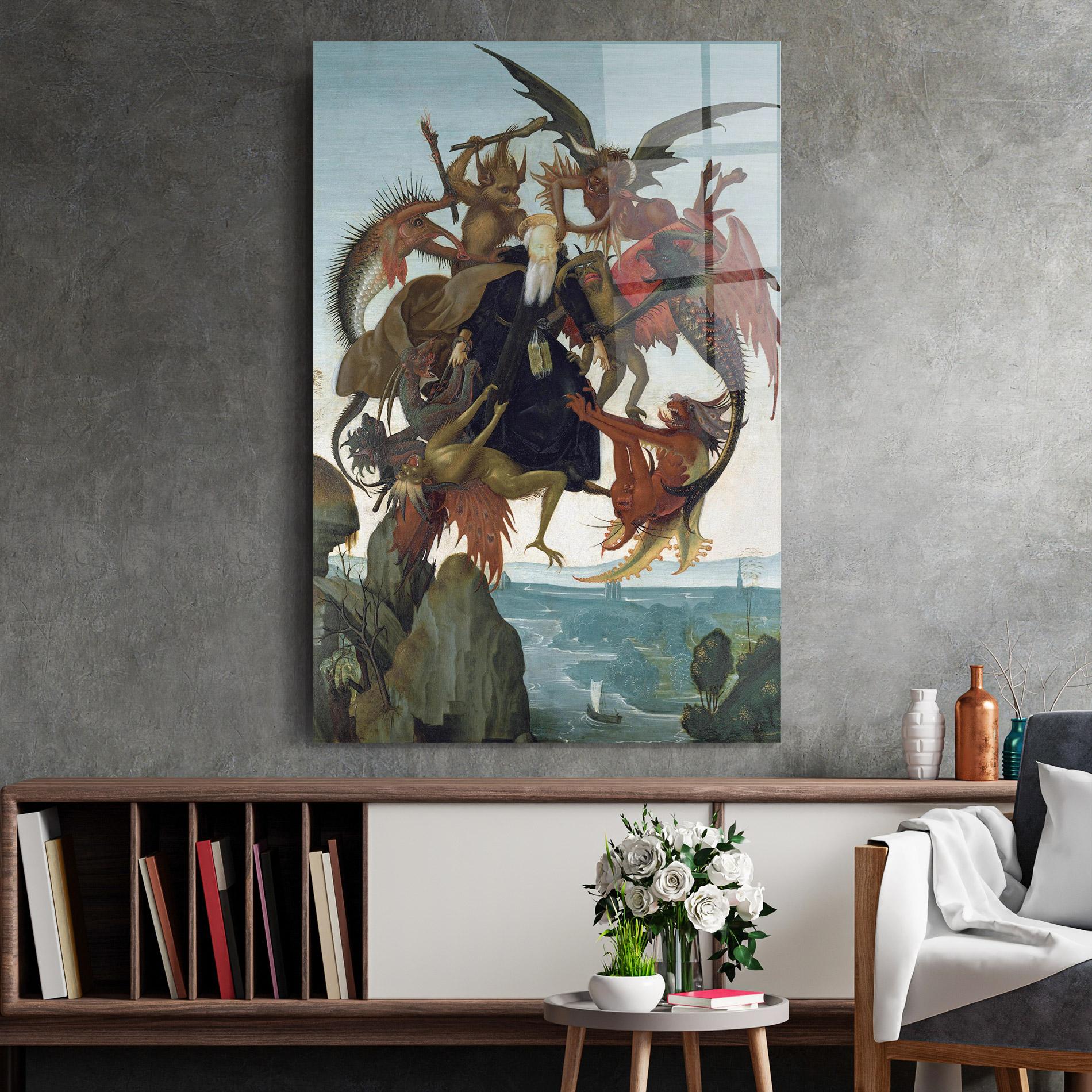 Стъклена картина Torment Of Saint mockup 2