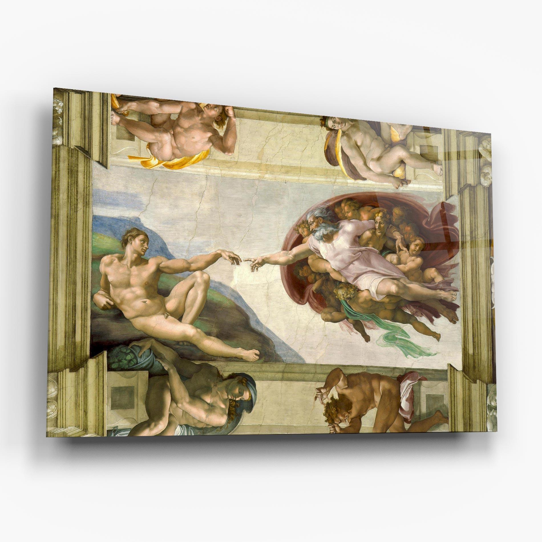 Стъклена картина Creacion De Adam mockup 6