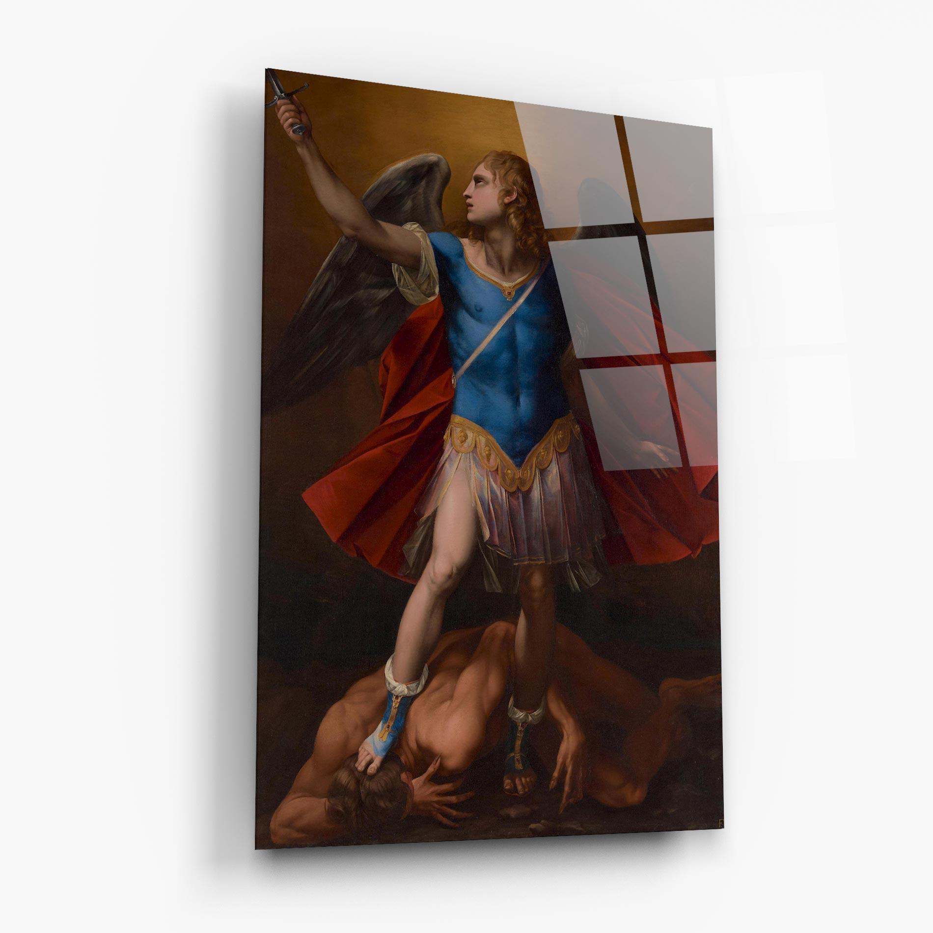 Стъклена картина Sword In Upraised mockup 6