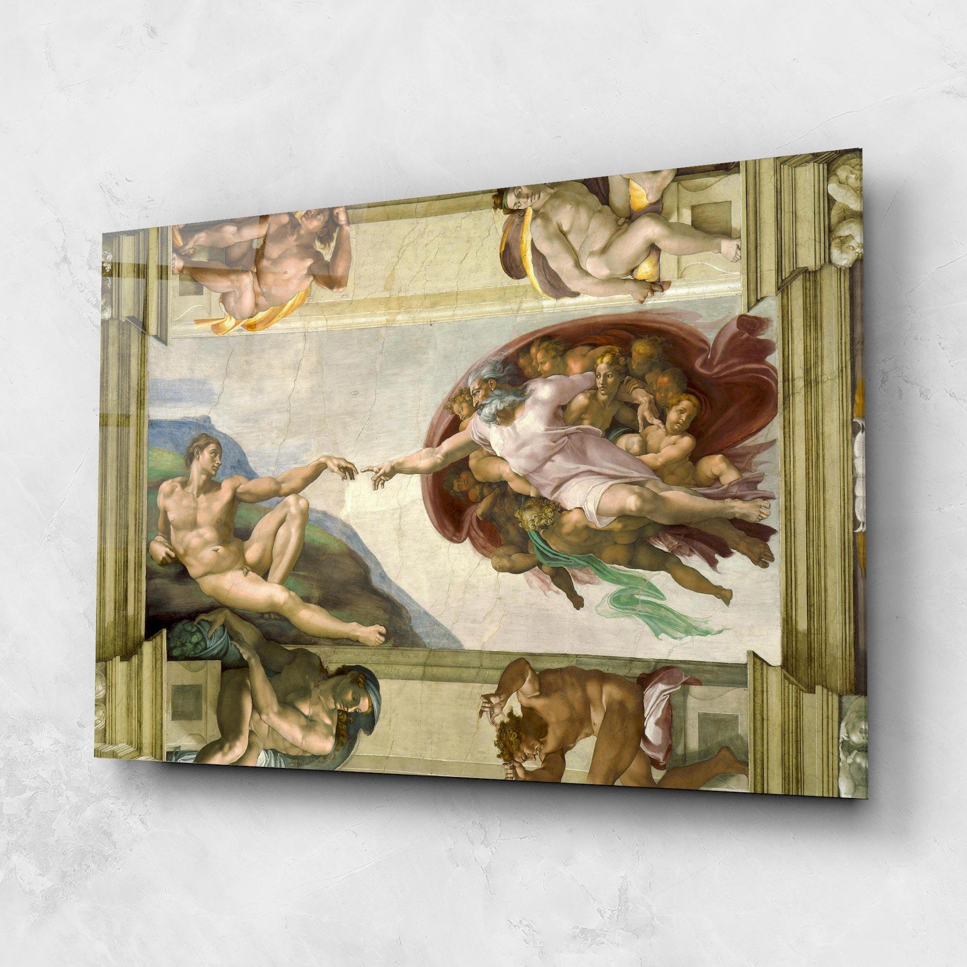 Стъклена картина Creacion De Adam mockup 1