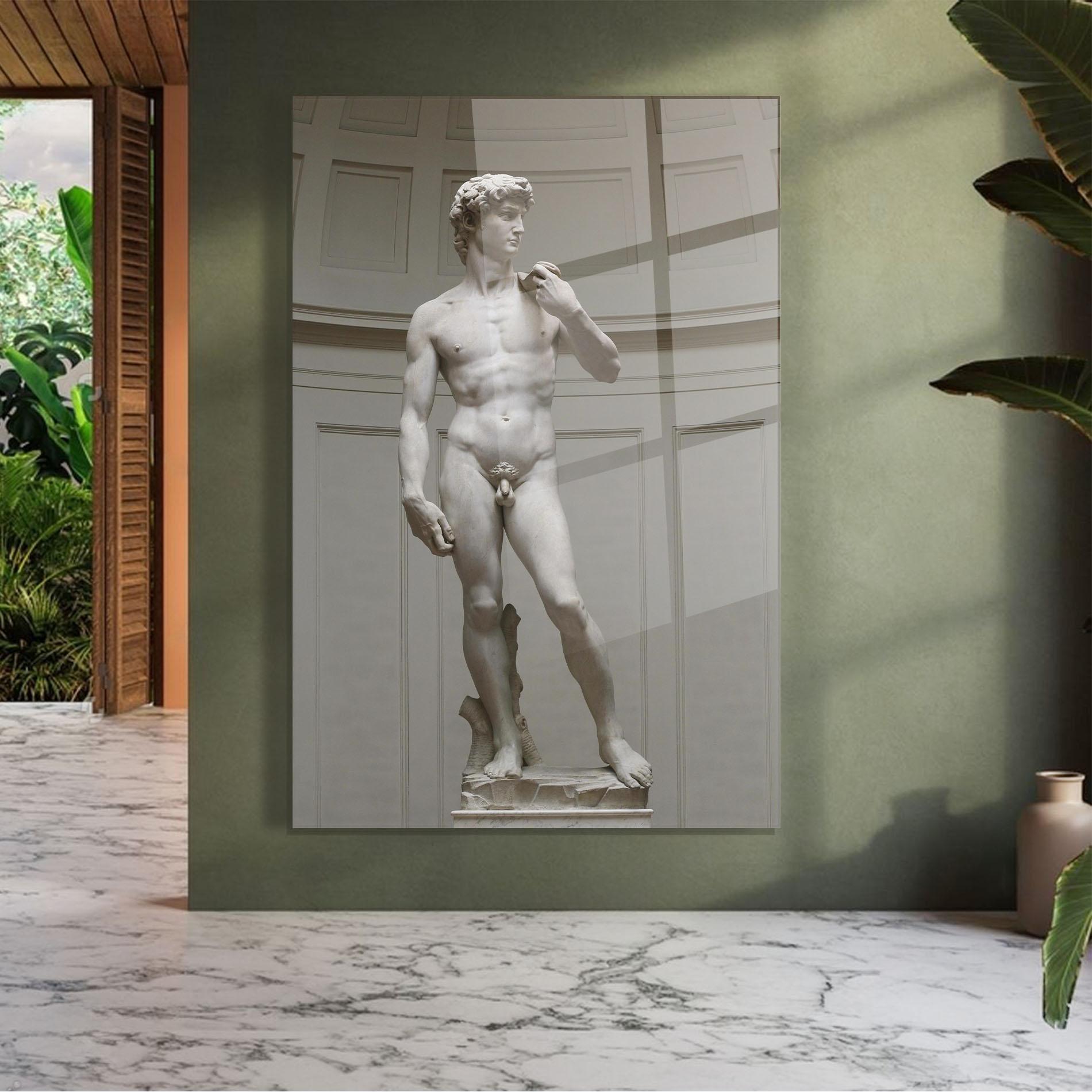 Стъклена картина Michelangelo Statue mockup 7