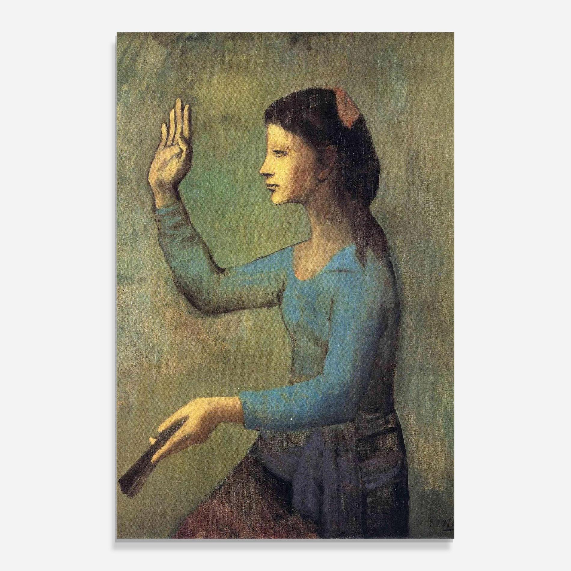 Стъклена картина Lady With A Fan mockup 0